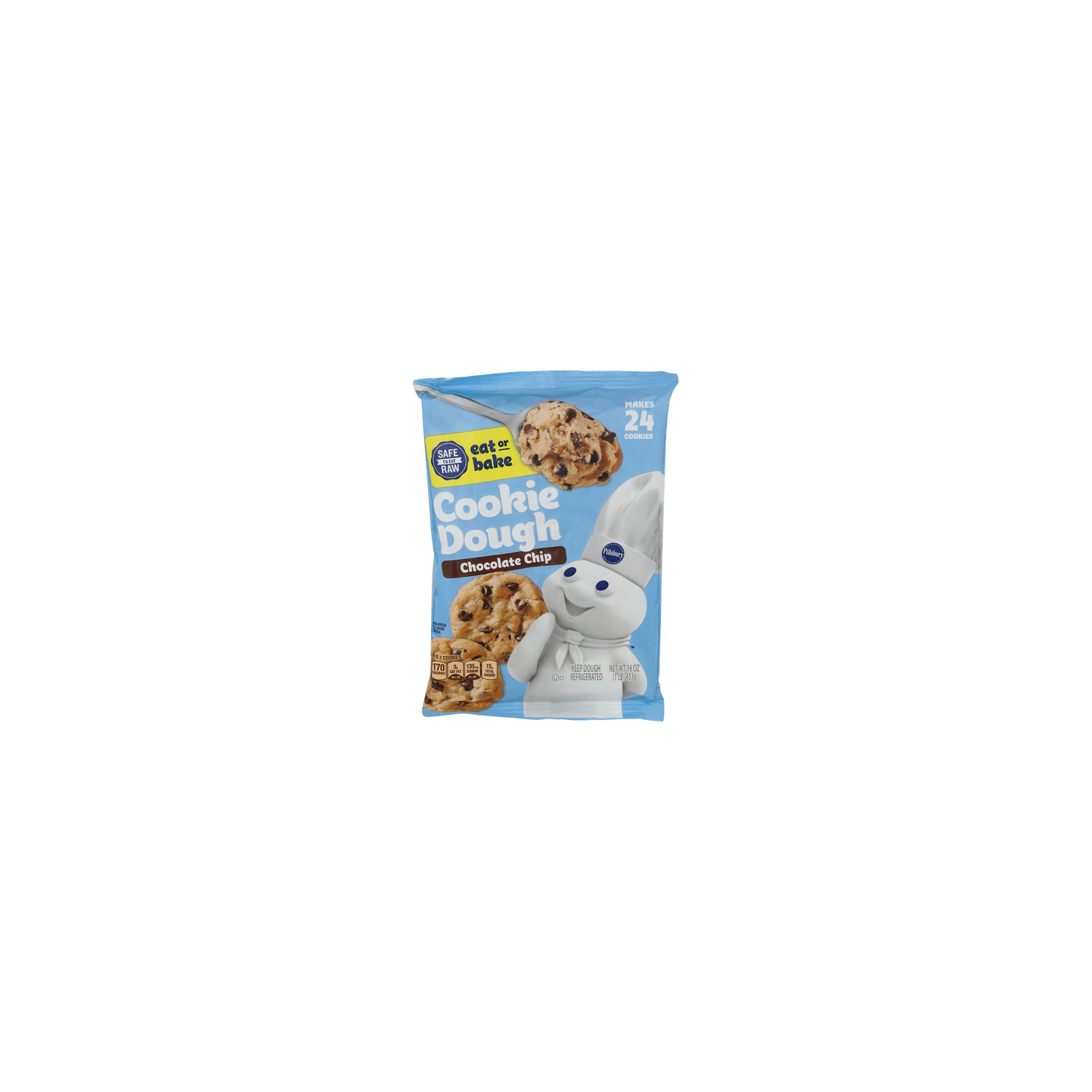 Pillsbury Chocolate Chip Cookie Dough - 0.667 Ounce - 24 Count Image 1 of 4