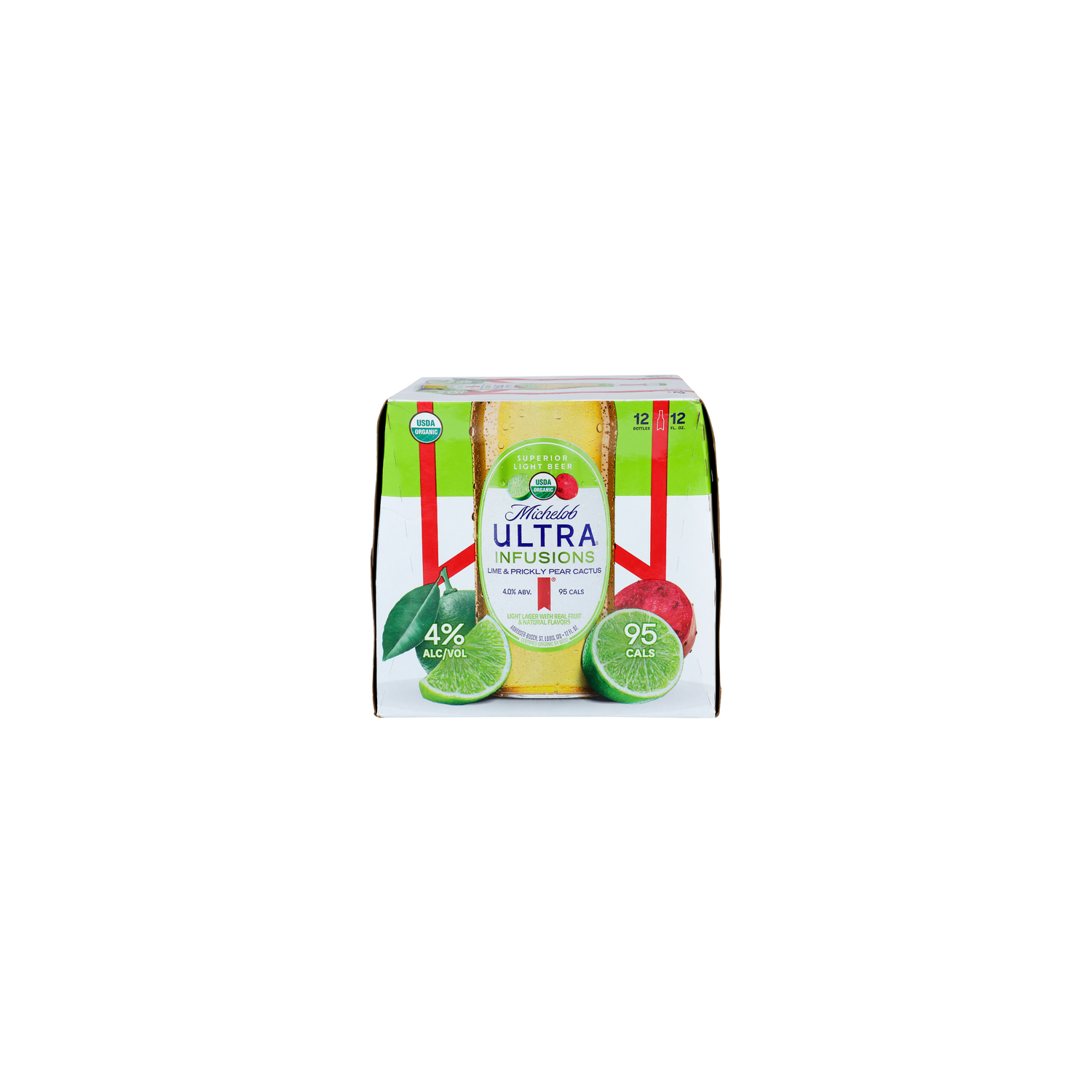 Michelob Ultra Infusions Lime & Prickly Pear Cactus Superior Light Beer - 12 Count Image 1 of 2