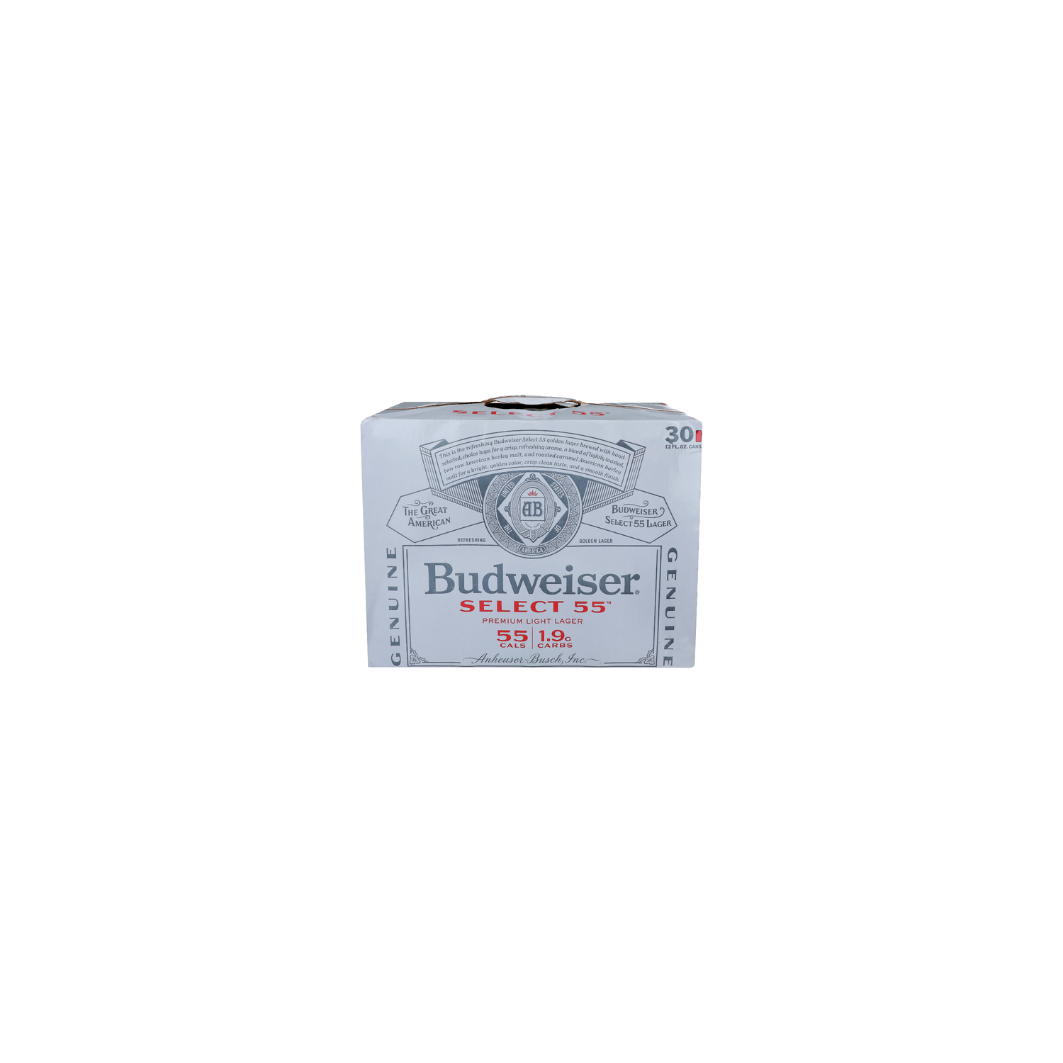 Budweiser Select 55 Premium Light Lager - 12 Fluid Ounce - 30 Count Image 1 of 2