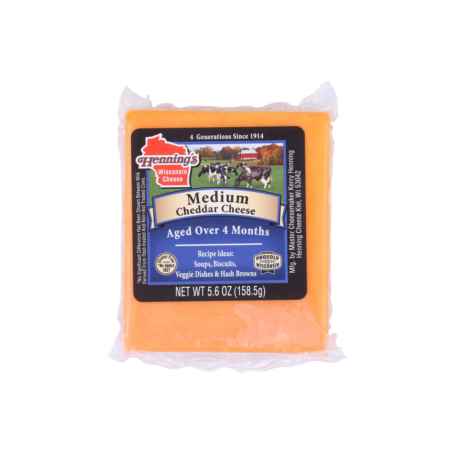 Henning's Wisconsin Cheese Hennings Medium Cheddar - 5.6 Ounce Image 1 of 4