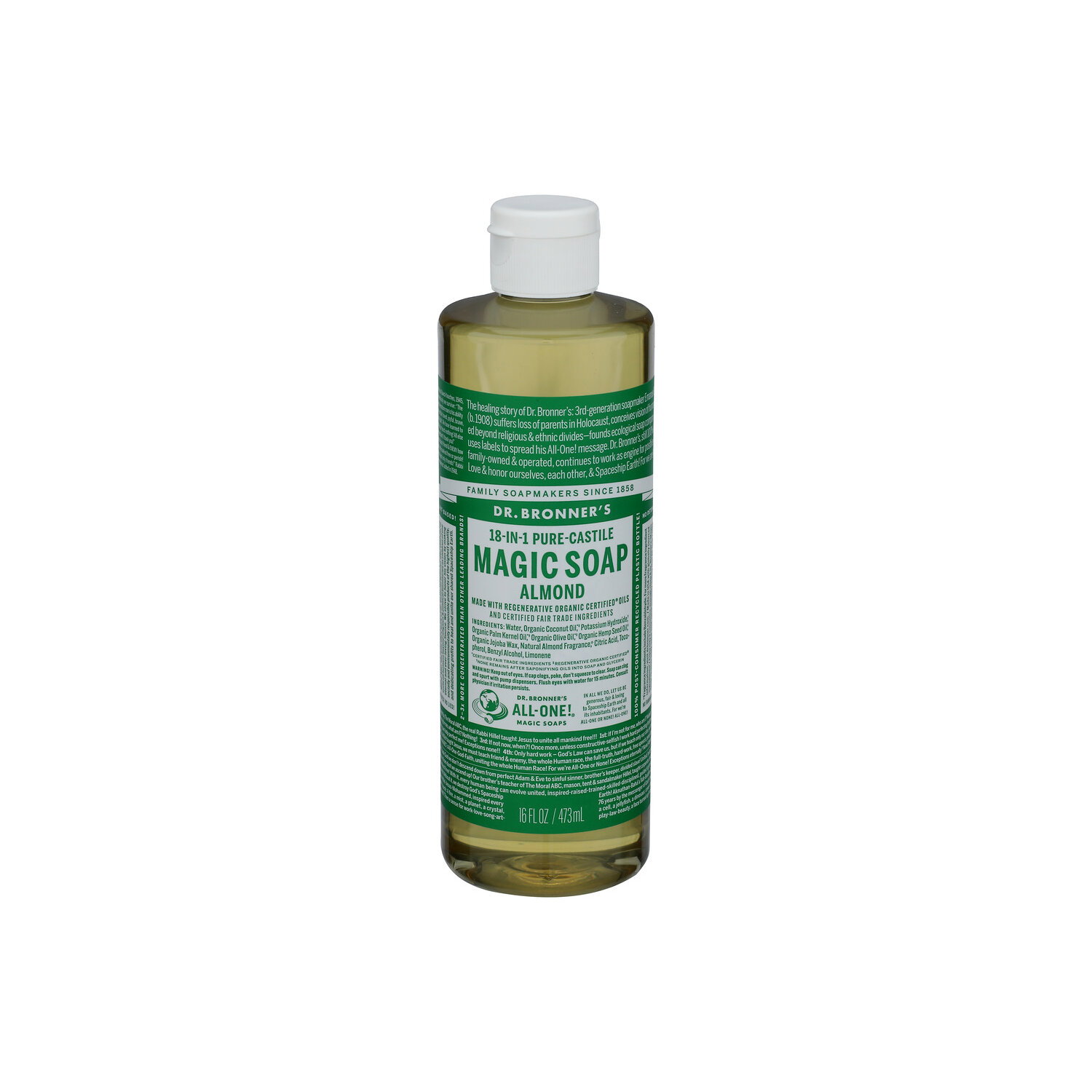 DR. BRONNER's Almond Liquid Soap 18-In-1 Hemp - 16 Fluid Ounce Image 1 of 3