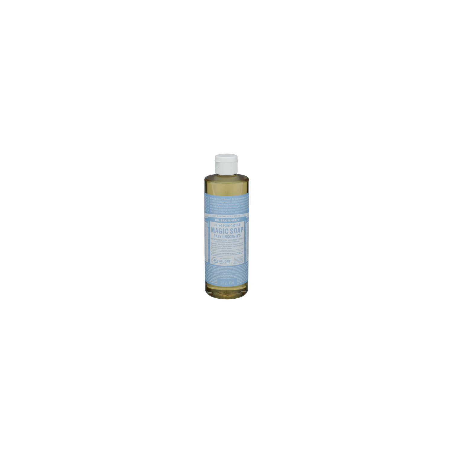 DR. BRONNER's Baby Unscented Liquid Soap 18-In-1 Hemp - 16 Fluid Ounce Image 1 of 3