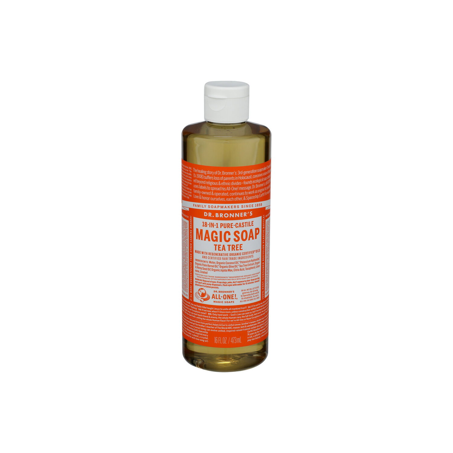 DR. BRONNER's Tea Tree Liquid Soap 18-In-1 Hemp - 16 Fluid Ounce Image 1 of 3