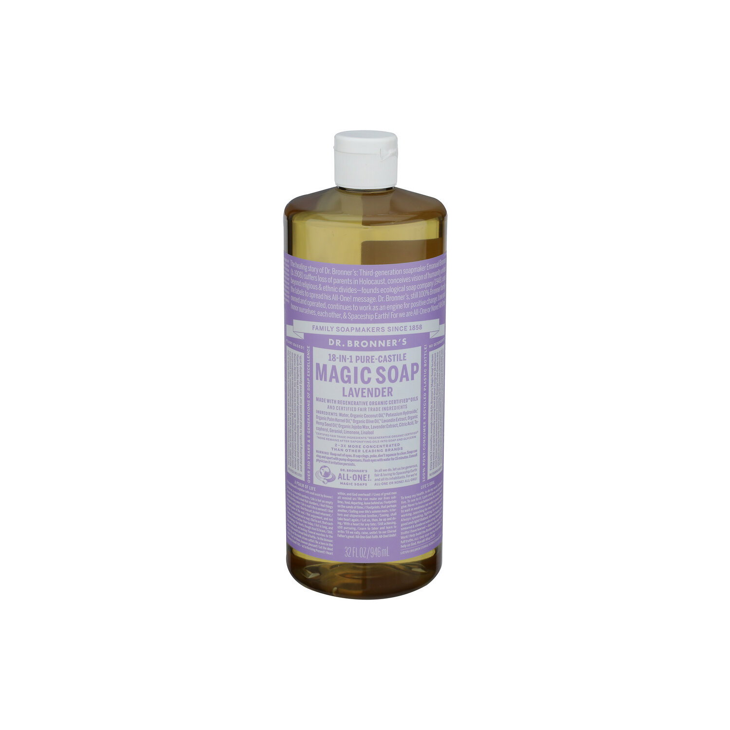 DR. BRONNER's Lavender Liquid Soap 18 In 1 Hemp - 32 Fluid Ounce