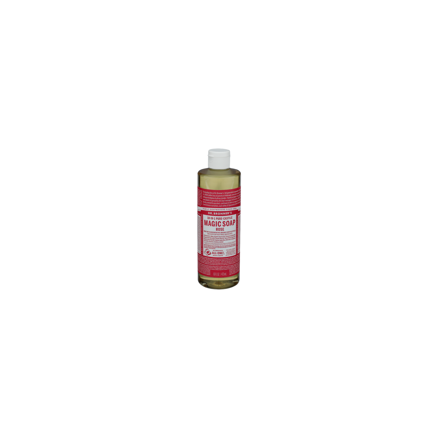 DR. BRONNER's Rose Liquid Soap 18-In-1 Hemp - 16 Fluid Ounce Image 1 of 3