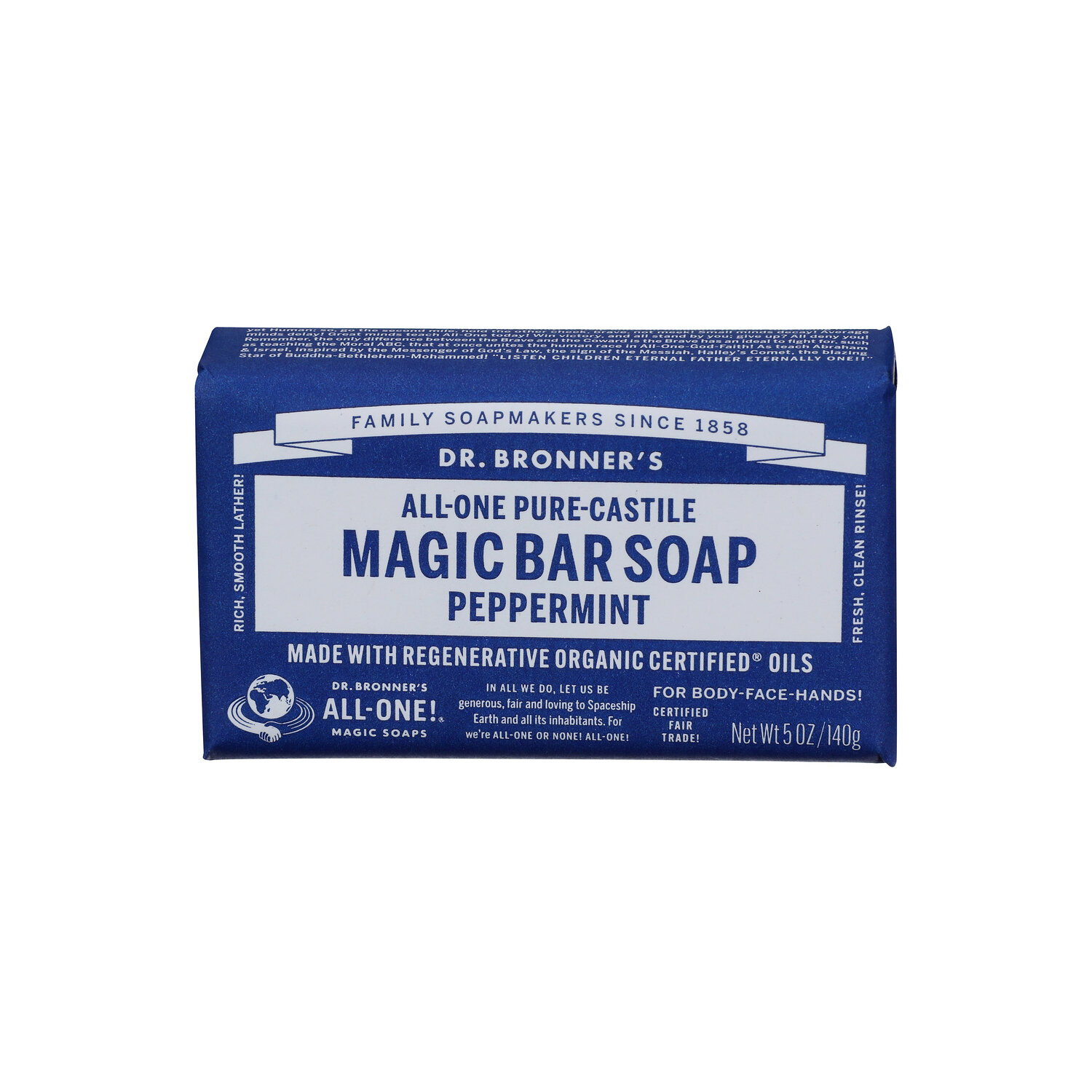 DR. BRONNER's Peppermint Pure-Castile Bar Soap All-One Hemp - 5 Ounce Image 1 of 3