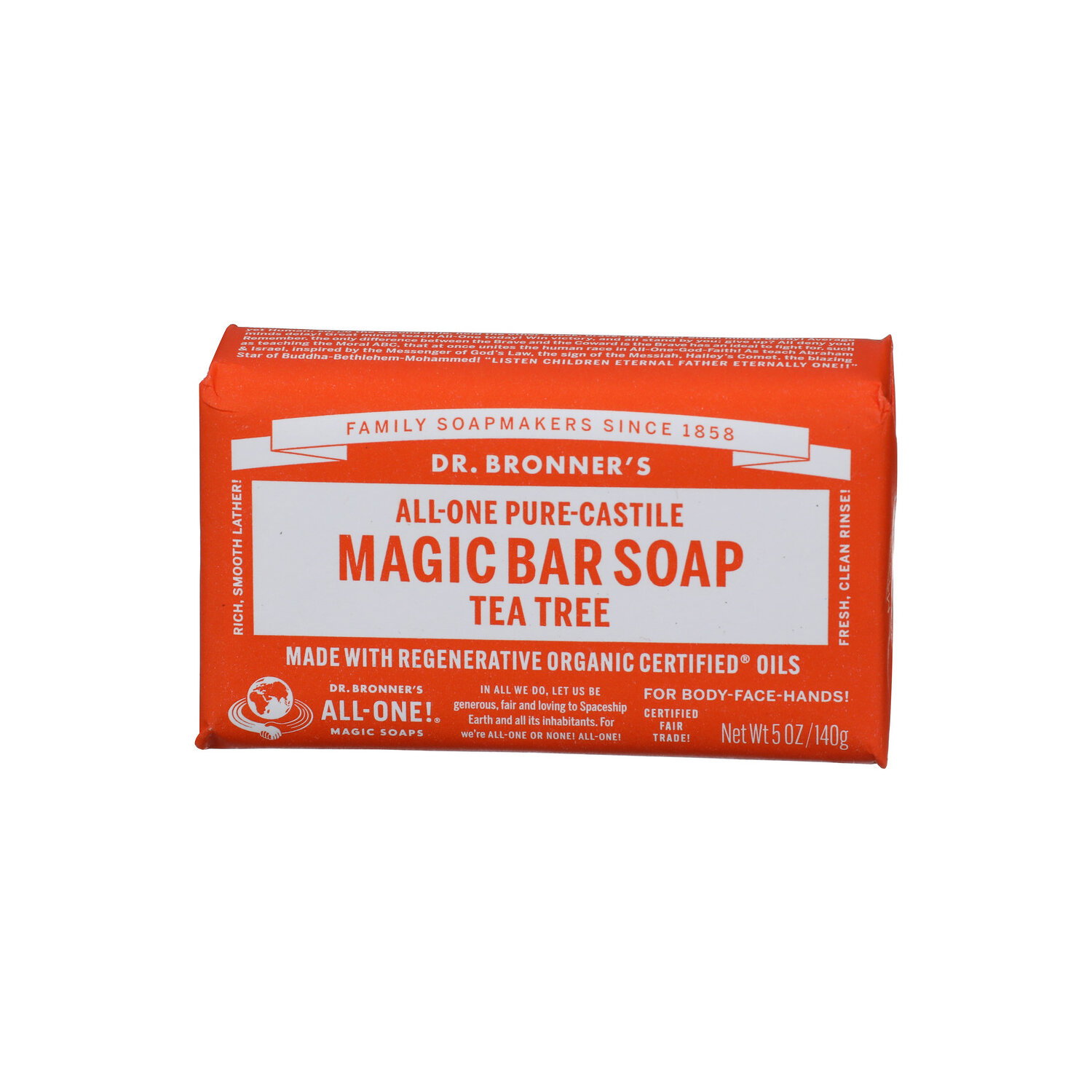 DR. BRONNER's Tea Tree Bar Soap All-One Hemp - 5 Ounce Image 1 of 3