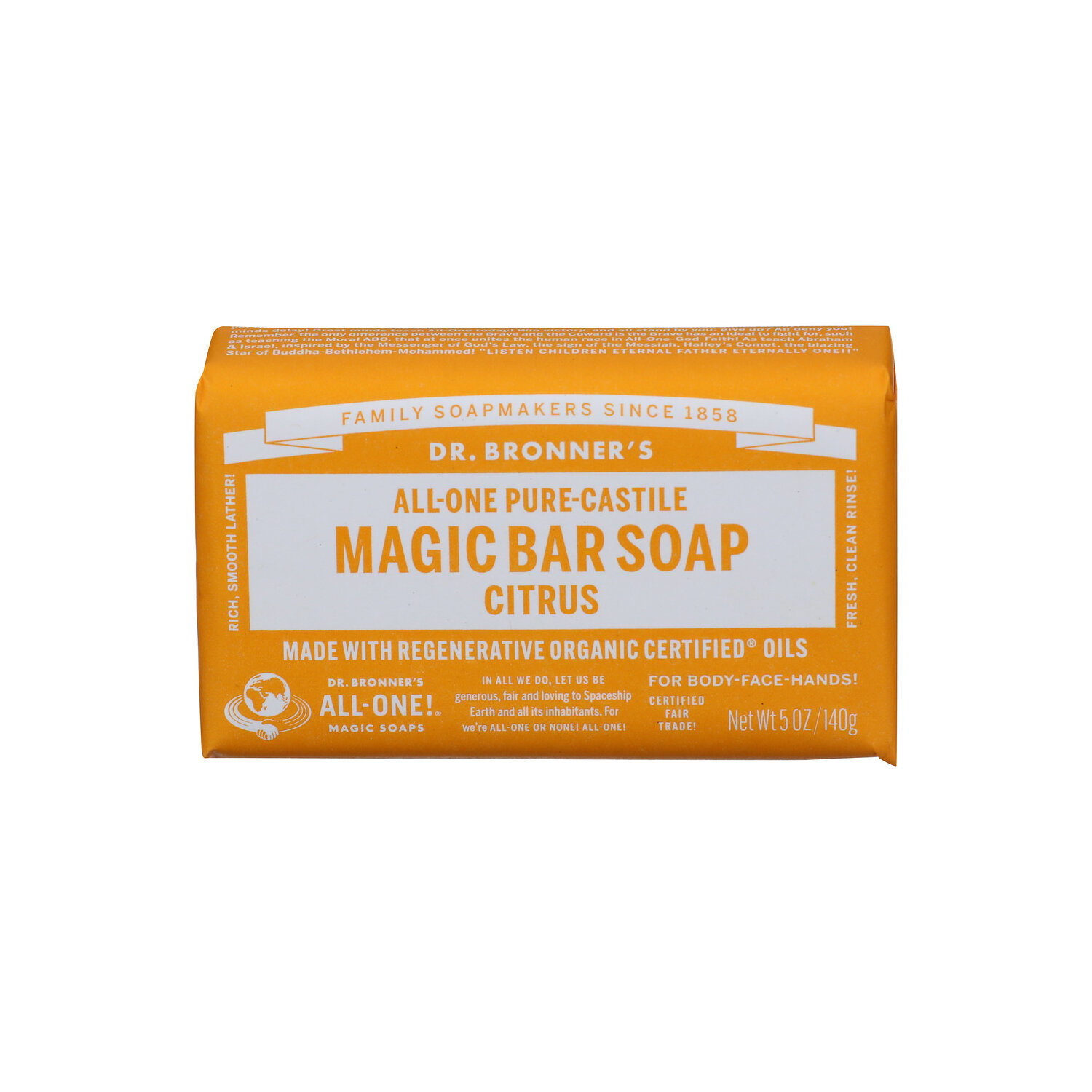 DR. BRONNER's Citrus Bar Soap All-One Hemp - 5 Ounce Image 1 of 3