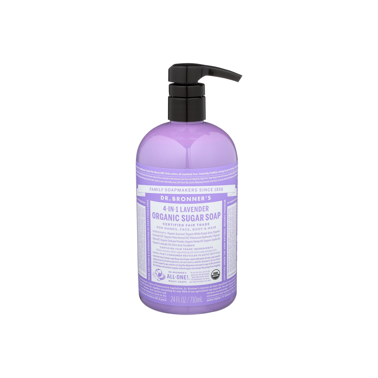 DR. BRONNER's Organic Sugar Soap 4-In-1 Lavender - 24 Fluid Ounce Image 1 of 2