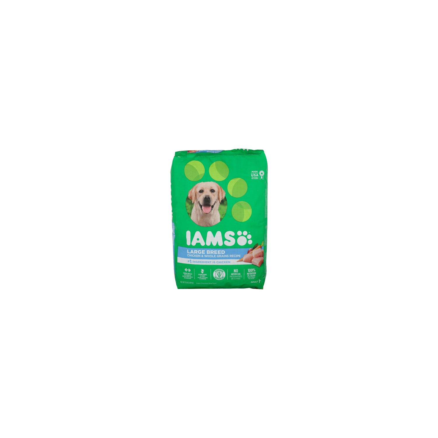 Iams Large Breed Chicken & Whole Grains Recipe Super Premium Dog Food - 15 Pound Image 1 of 4