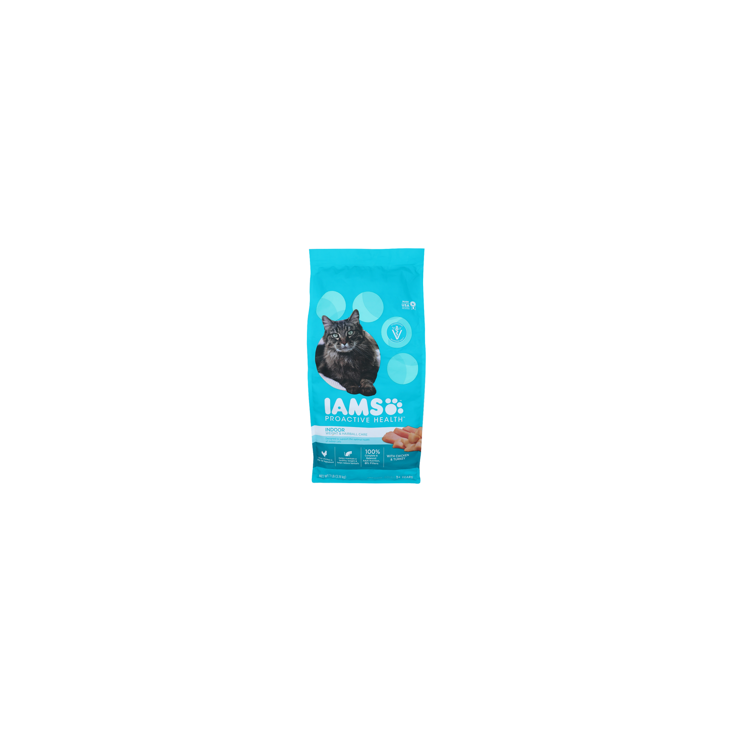 Iams With Chicken & Turkey Adult 1+ Years Indoor Weight & Hairball Care - 7 Pound Image 1 of 4