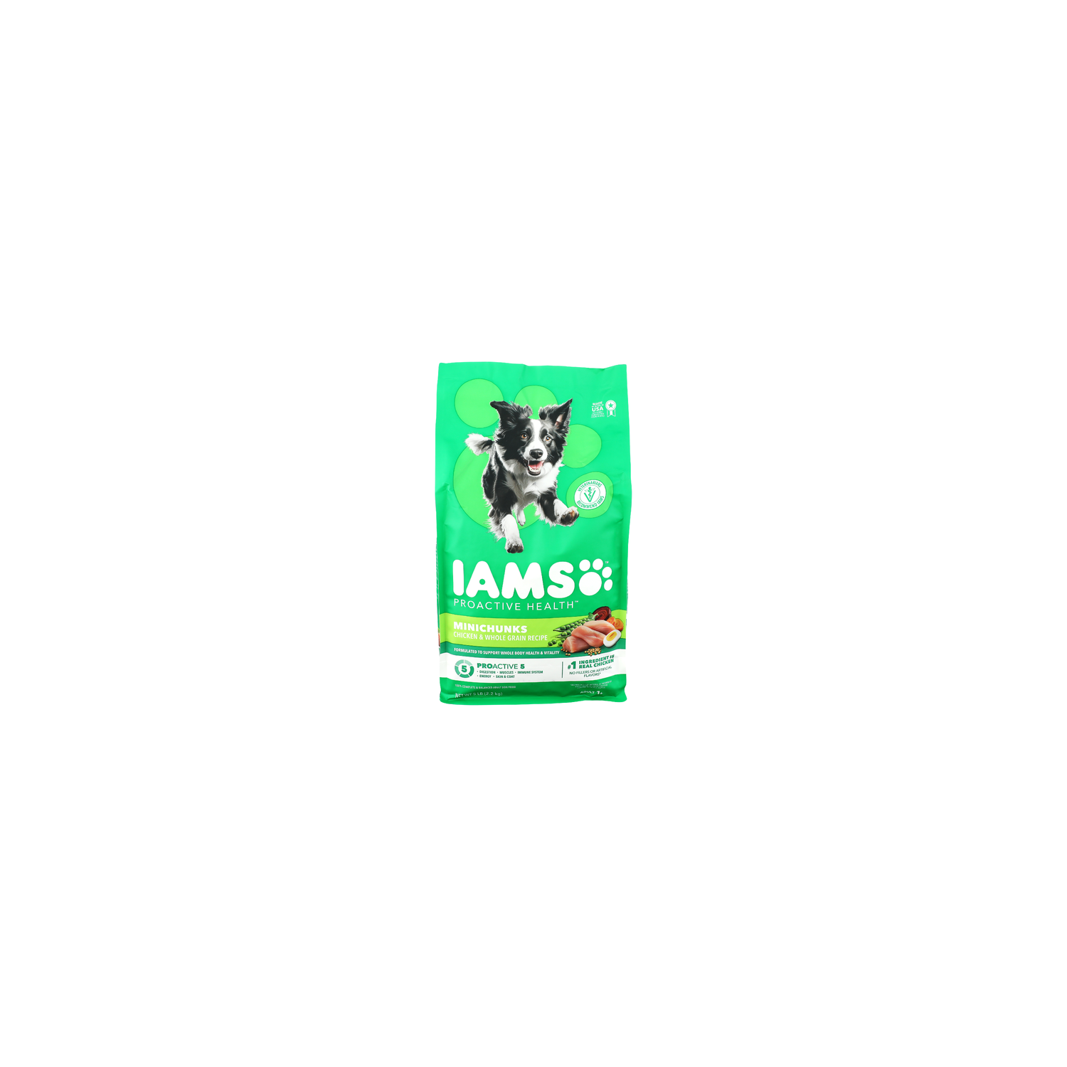 Iams Chicken & Whole Grain Recipe Proactive Health Adult Minichunks Dry Dog Food - 5 Pound Image 1 of 4