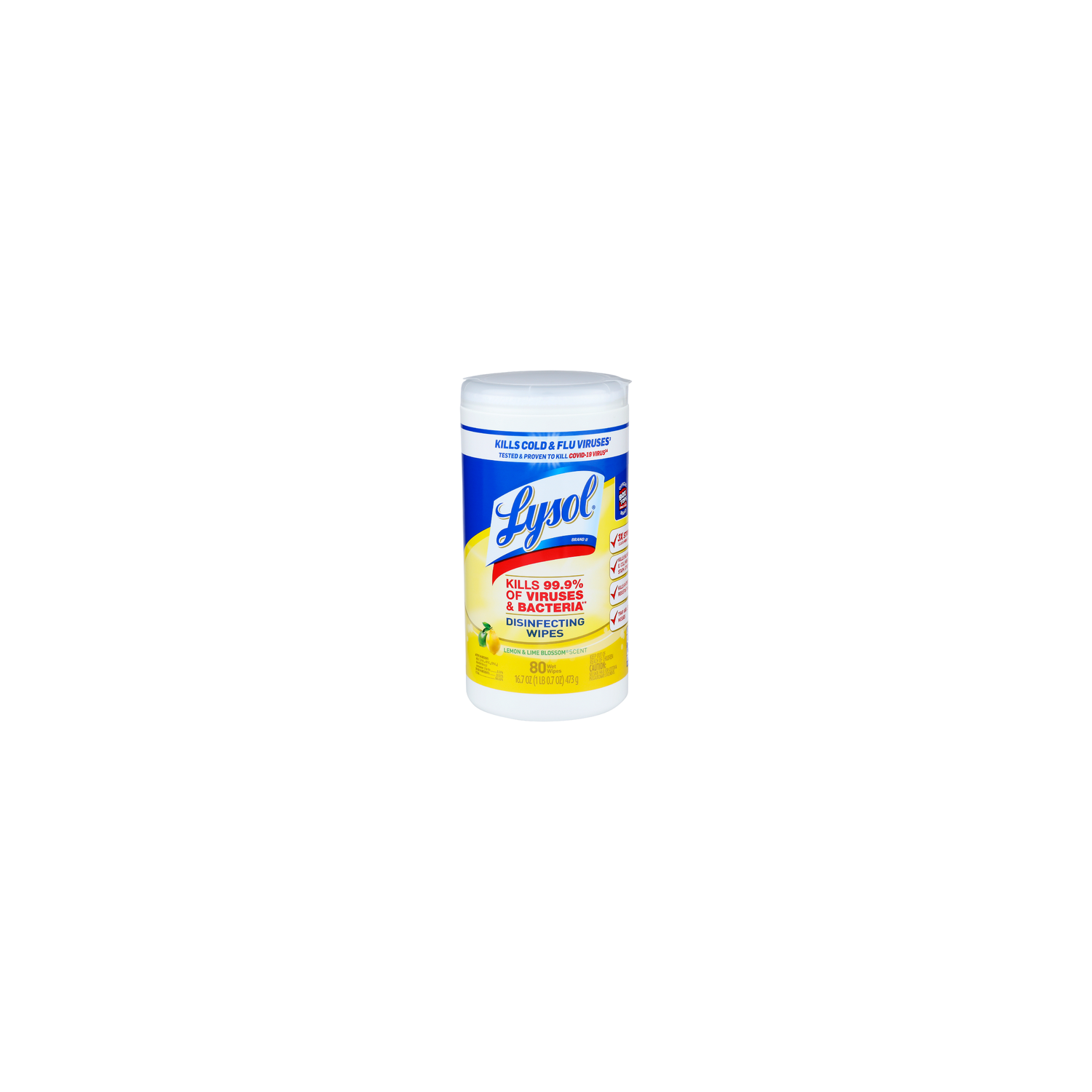 Lysol Lemon & Lime Blossom Scent Disinfecting Wipes - 0.209 Ounce - 80 Count Image 1 of 2