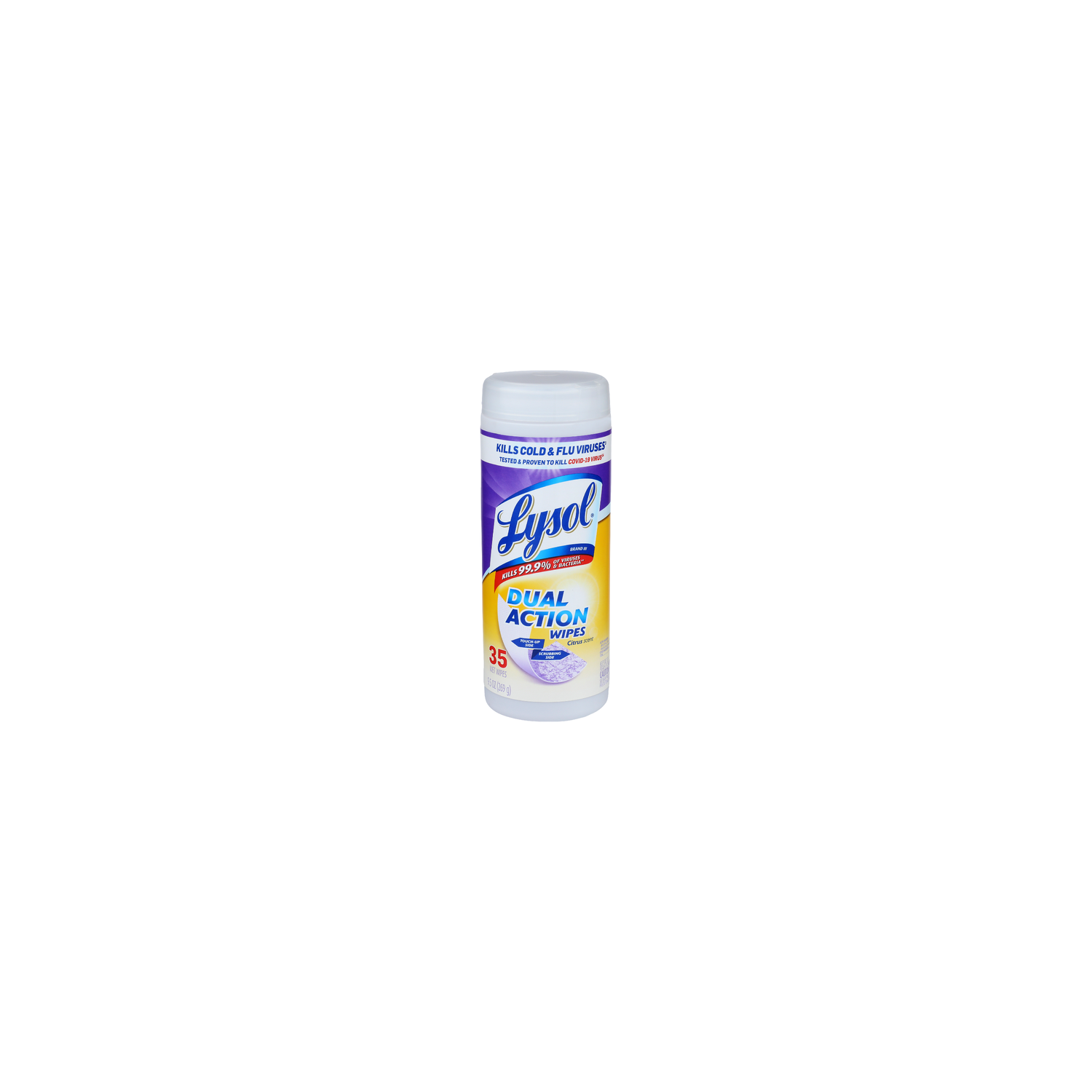 Lysol Citrus Scent Dual Action Wipes - 0.271 Ounce - 35 Count Image 1 of 3
