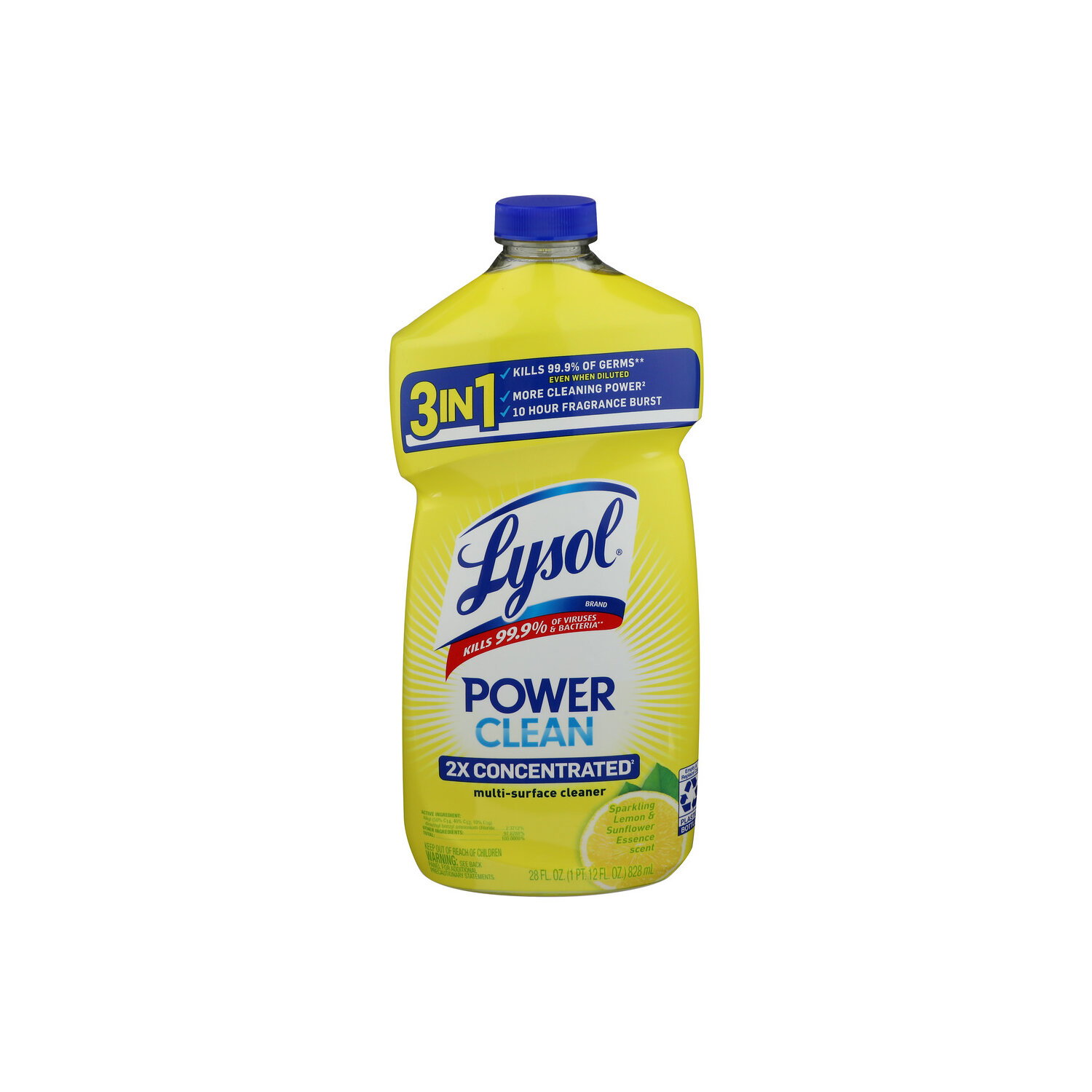 Lysol Power Clean Sparkling Lemon Multi-Surface Cleaner - 28 Fluid Ounce Image 1 of 3