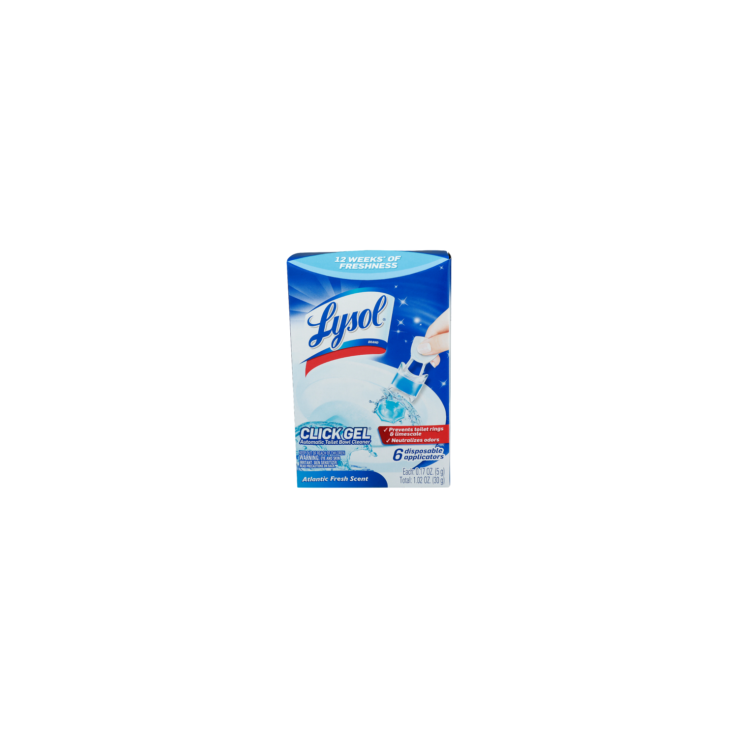 Lysol Atlantic Fresh Scent Brand Click Gel Automatic Toilet Bowl Cleaner - 0.17 Ounce - 6 Count Image 1 of 3