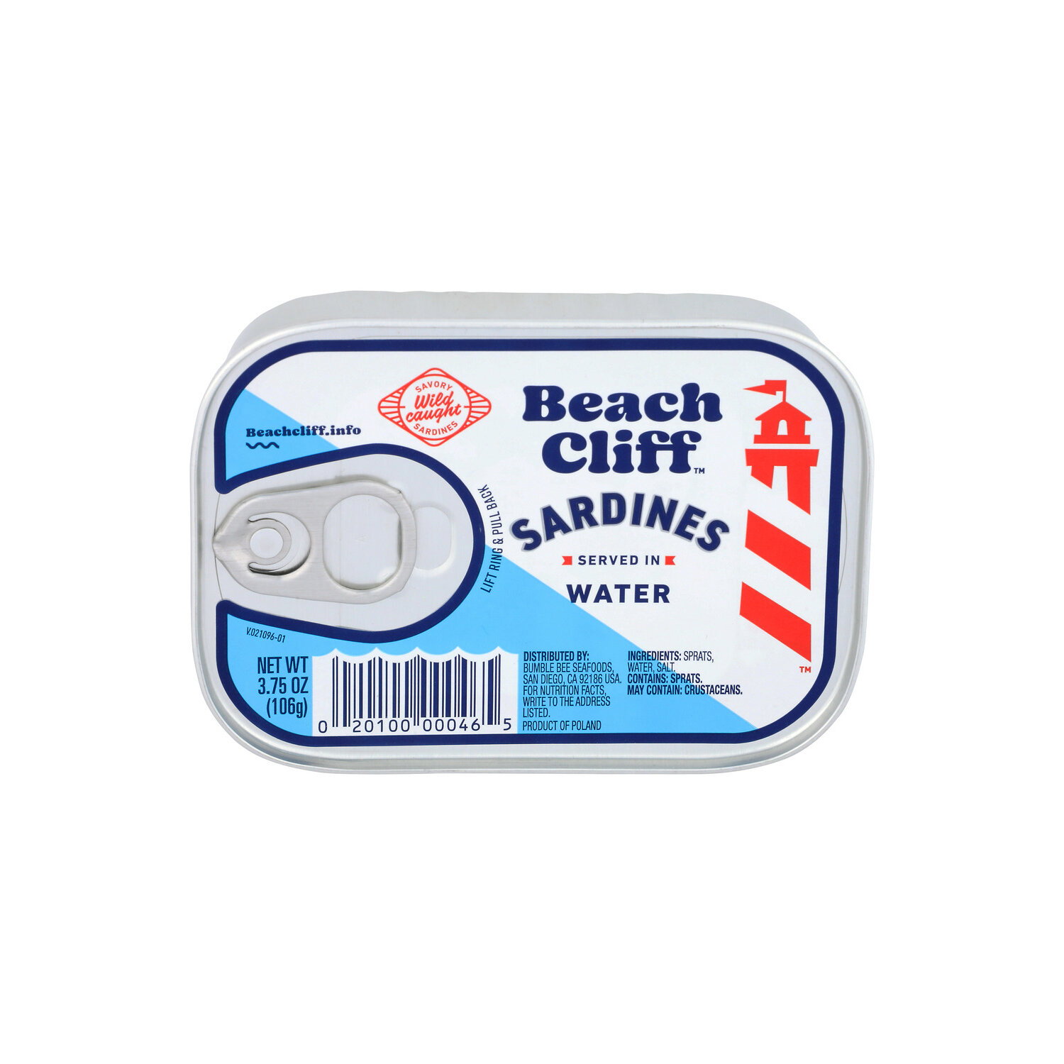 Beach Cliff Served In Water Sardines - 3.75 Ounce Image 1 of 3