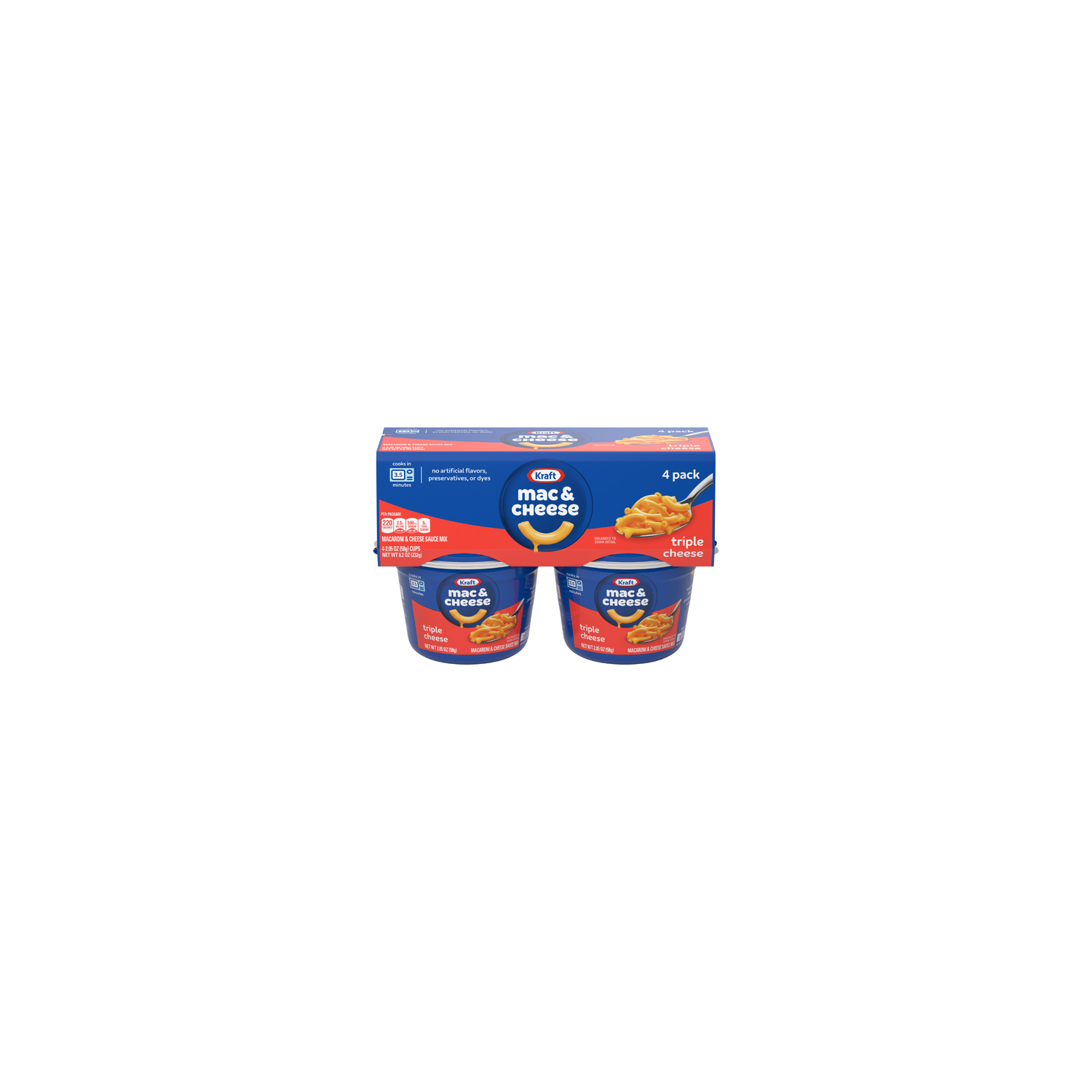 Kraft Triple Cheese Macaroni & Cheese Dinner - 8.2 Ounce Image 1 of 3