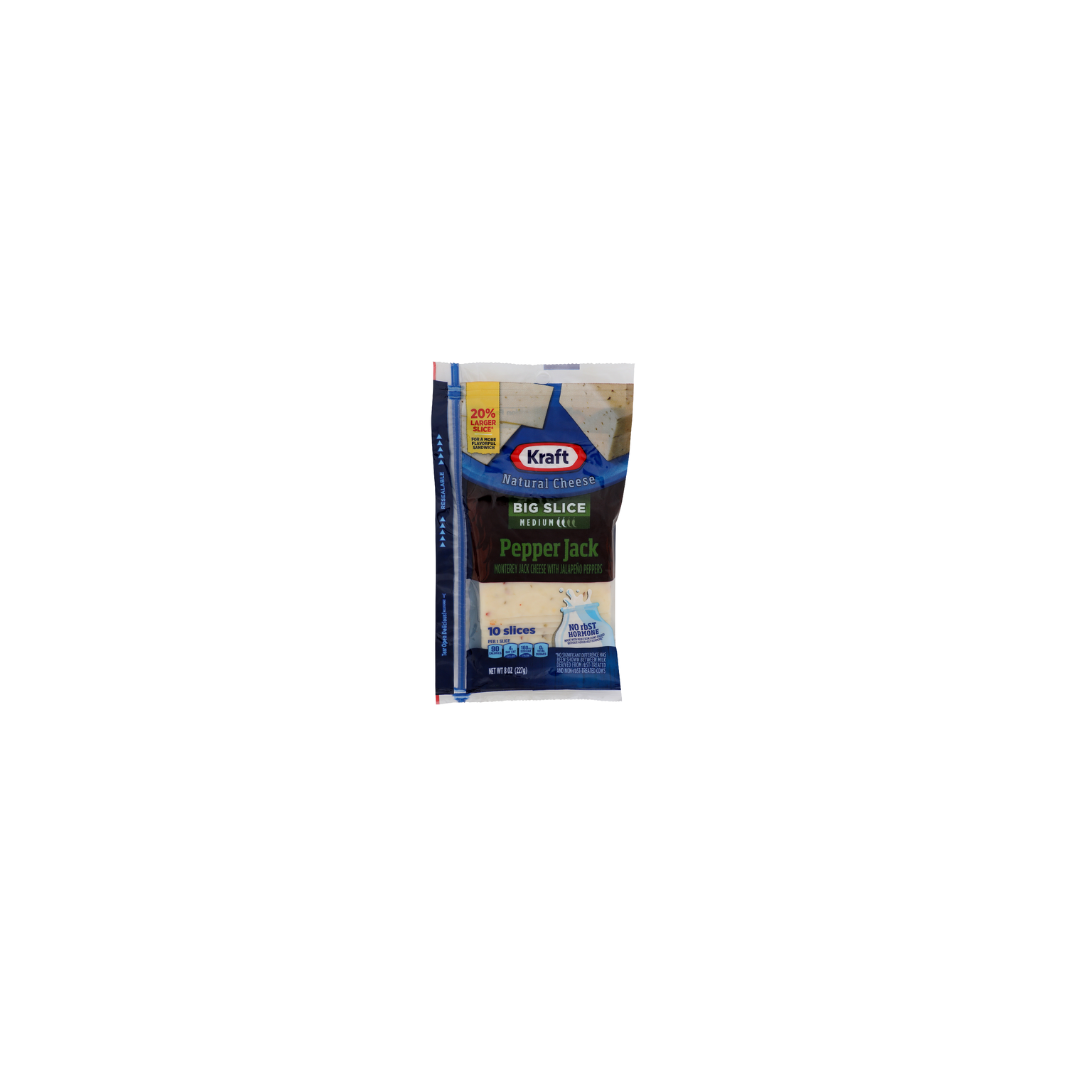 Kraft Pepper Jack Big Slice Medium Monterey Cheese With Jalapeno Peppers - 0.8 Ounce - 10 Count Image 1 of 4