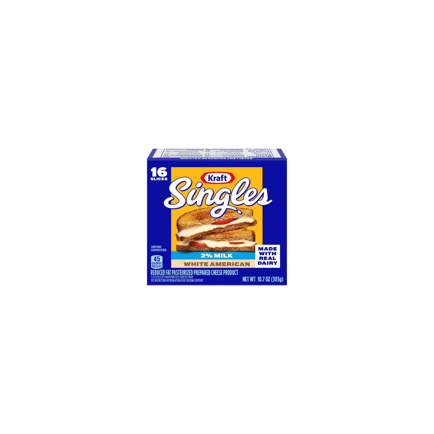 Kraft Reduced Fat Pasteurized Prepared Cheese Product White American - 10.7 Ounce Image 1 of 3