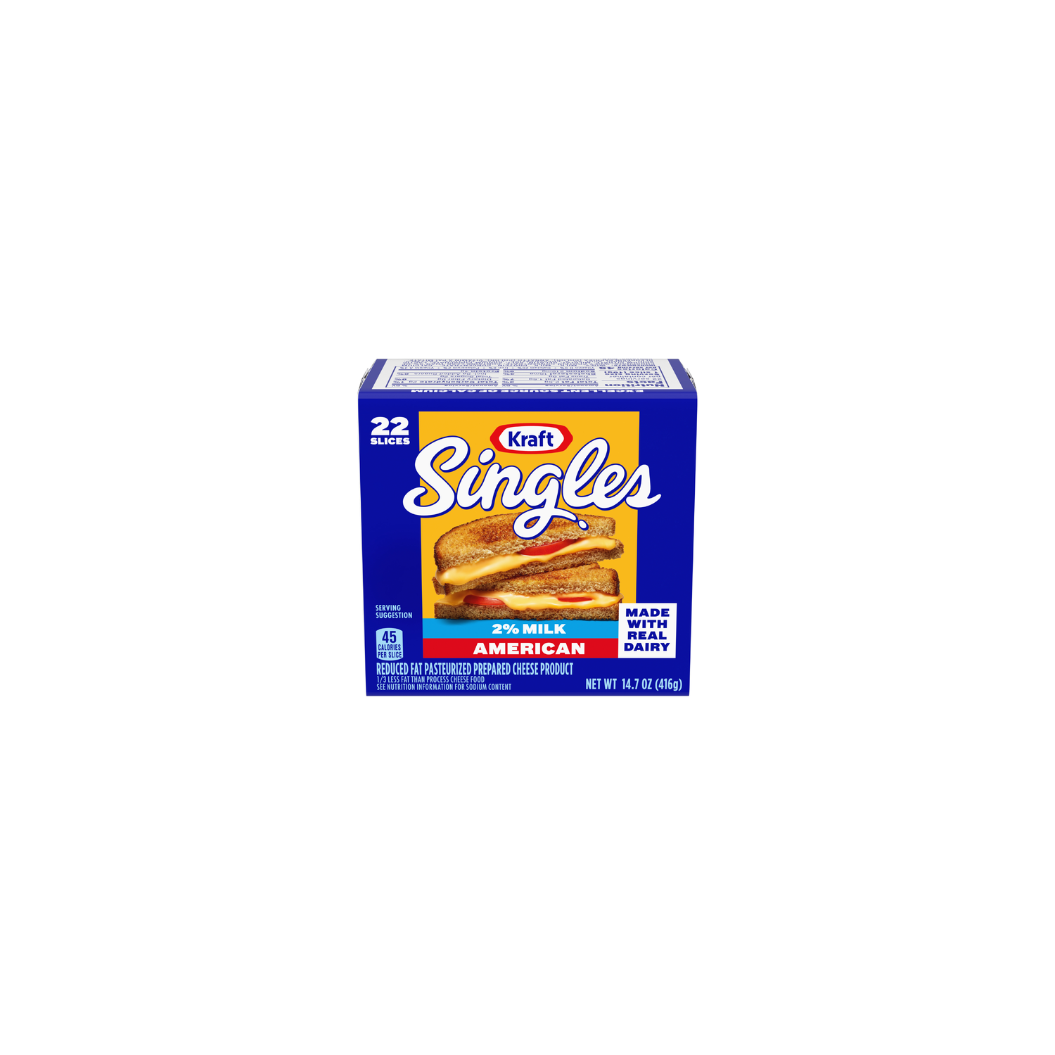 Kraft Reduced Fat Pasteurized Prepared Cheese Product Singles American - 14.7 Ounce Image 1 of 3