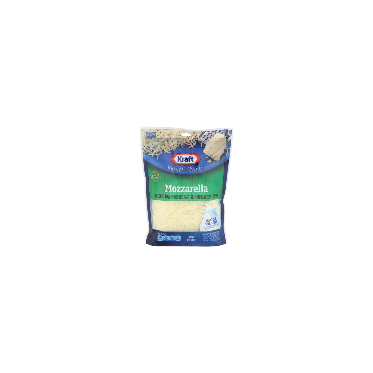 カロリーナ Kraft Shredded Low-Moisture Mozzarella Natural Cheese, 8 oz