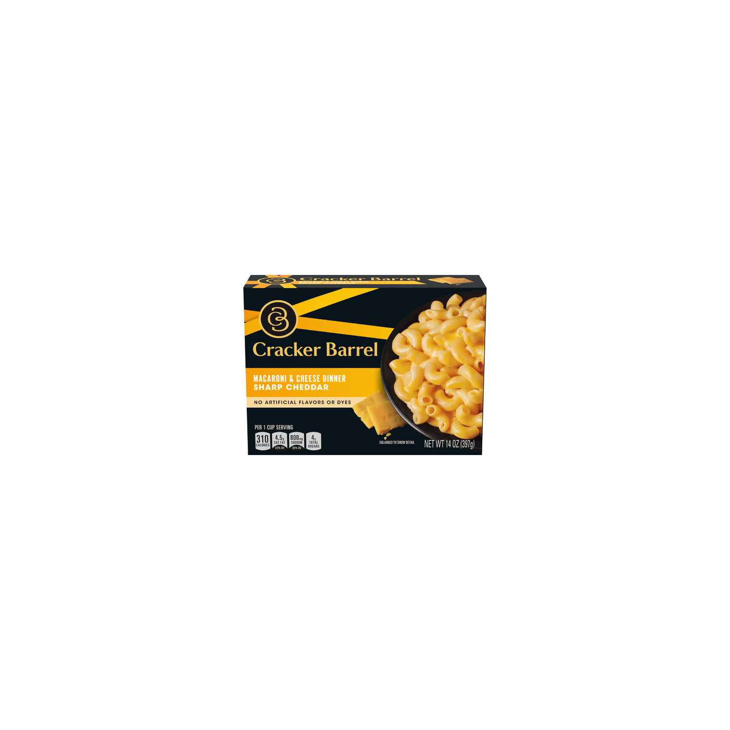 Cracker Barrel Sharp Cheddar Macaroni & Cheese Dinner, Box - 14 Ounce Image 1 of 2