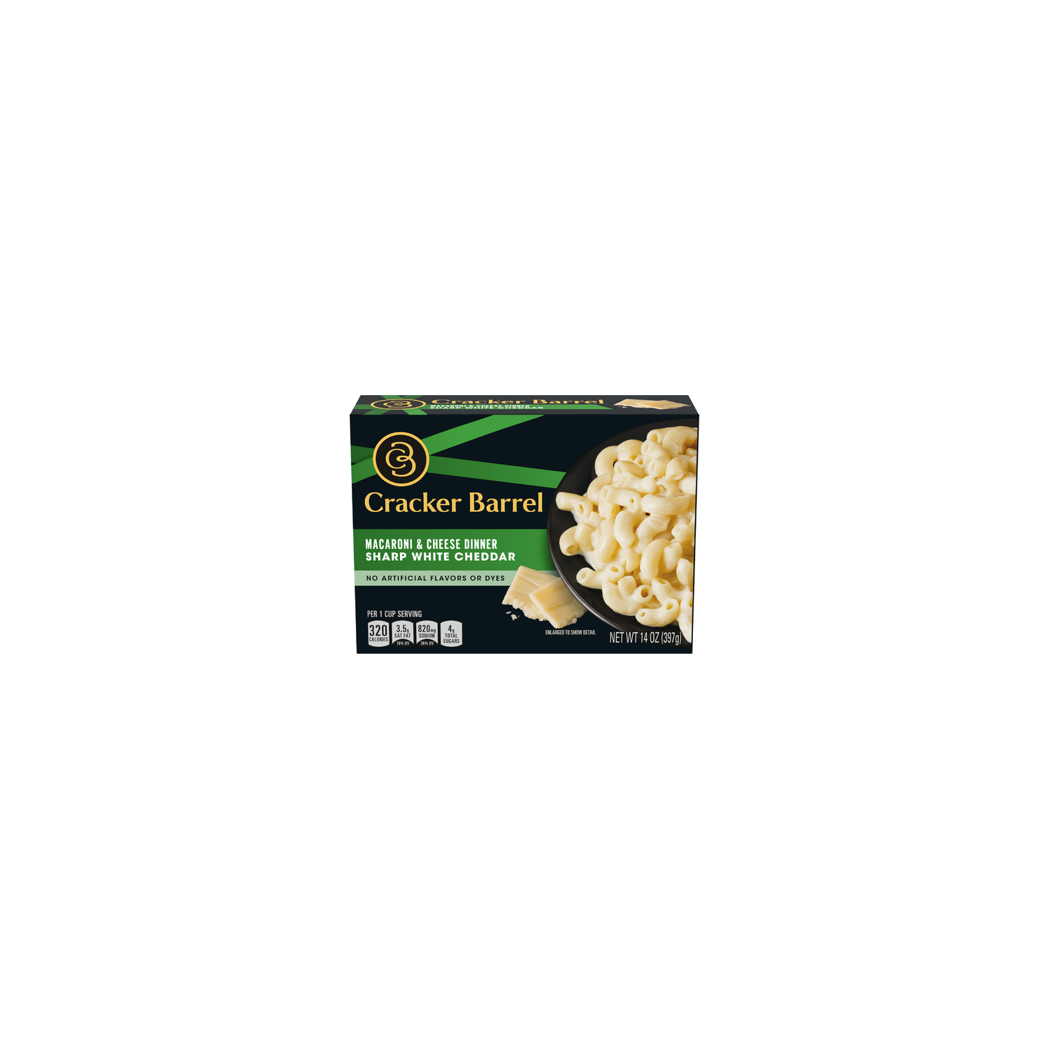 Cracker Barrel Sharp White Cheddar Macaroni & Cheese Dinner, Box - 14 Ounce Image 1 of 2