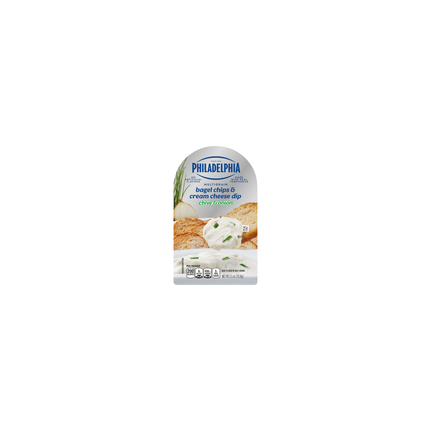 Philadelphia Chive & Onion Multigrain Bagel Chips & Cream Cheese Dip - 2.5 Ounce Image 1 of 3