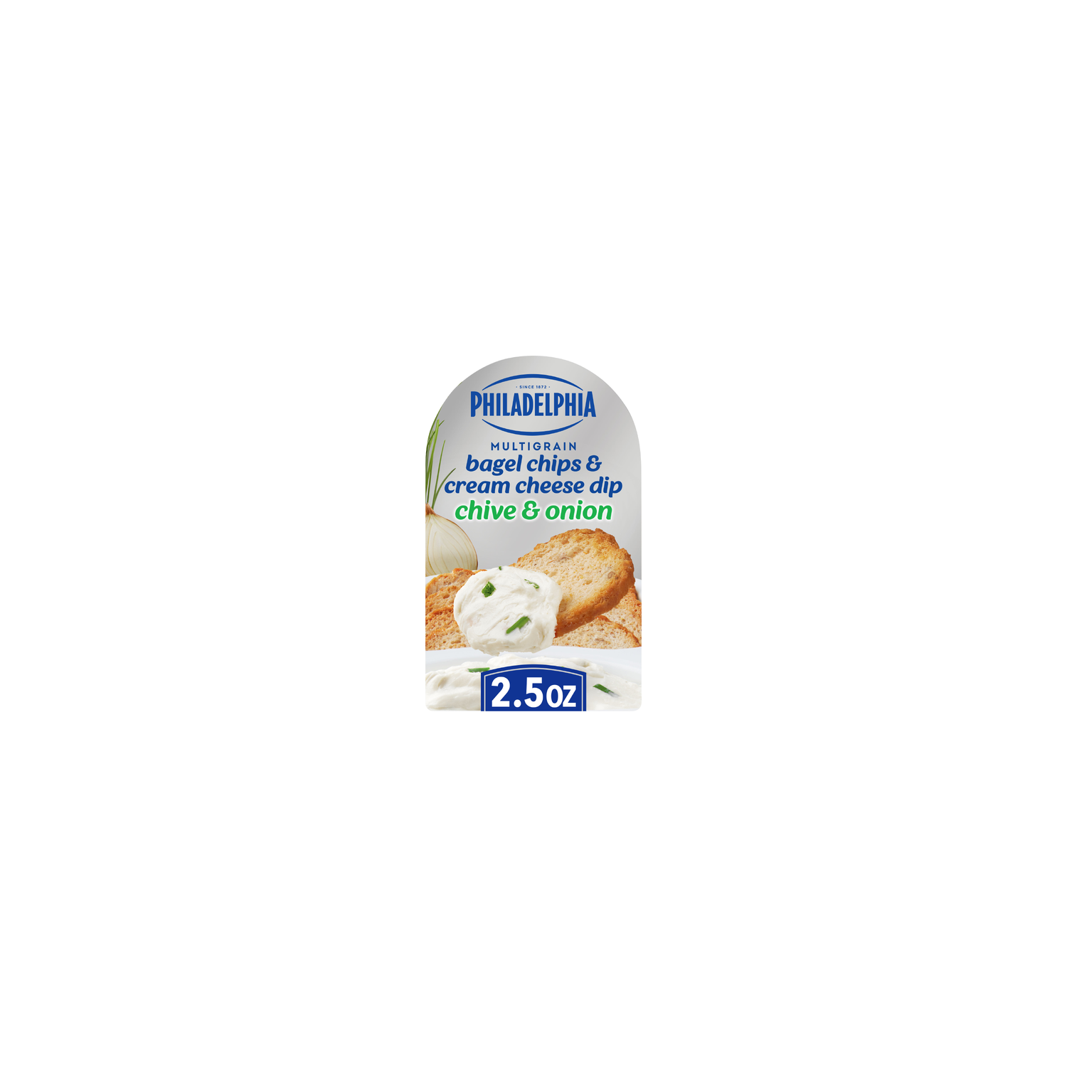 Philadelphia Chive & Onion Multigrain Bagel Chips & Cream Cheese Dip - 2.5 Ounce Image 1 of 4