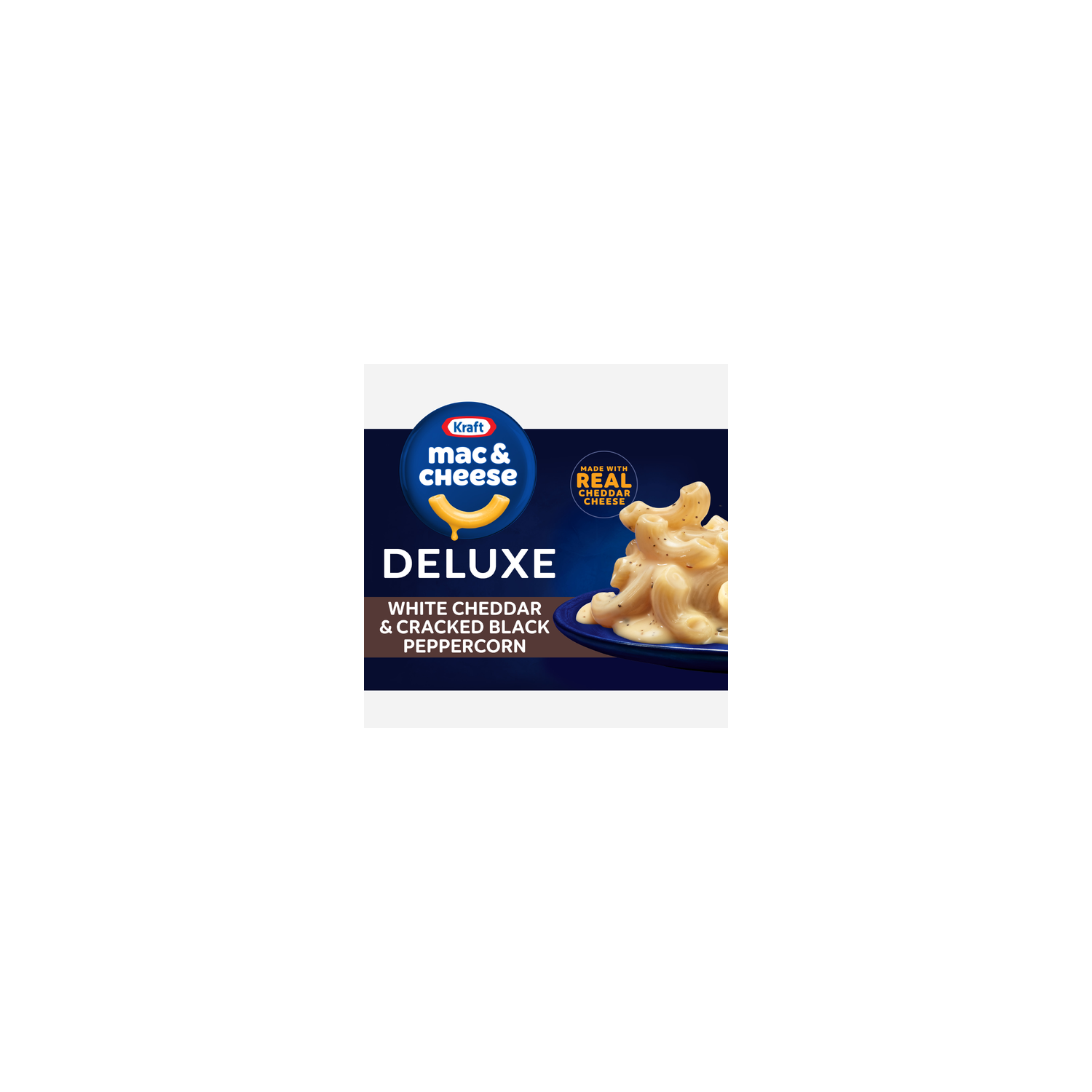 Kraft White Cheddar & Cracked Black Peppercorn Deluxe Macaroni & Cheese Dinner - 11.9 Ounce Image 1 of 4