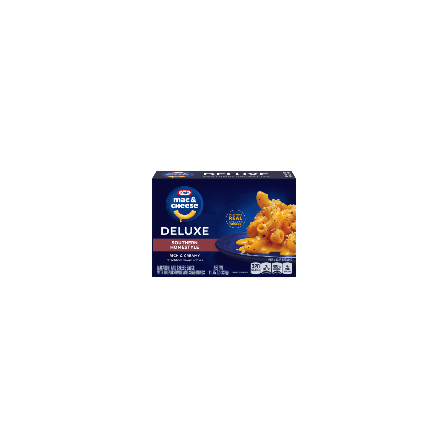 Kraft Deluxe Southern Homestyle Mac & Cheese Macaroni And Dinner, Box - 11.75 Ounce Image 1 of 2