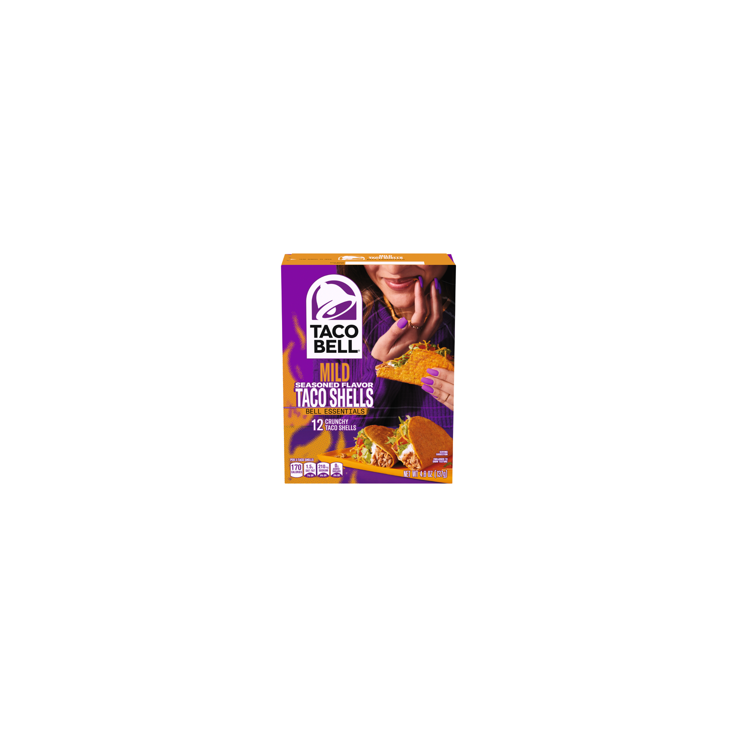 Taco Bell Mild Seasoned Flavor Crunchy Shells, , Box - 12 Count Image 1 of 2