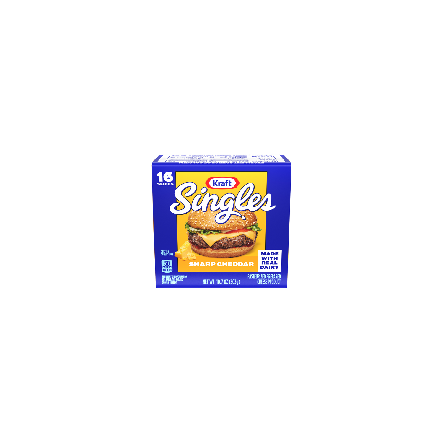 Kraft Singles Sharp Cheddar Slices - 10.7 Ounce Image 1 of 4