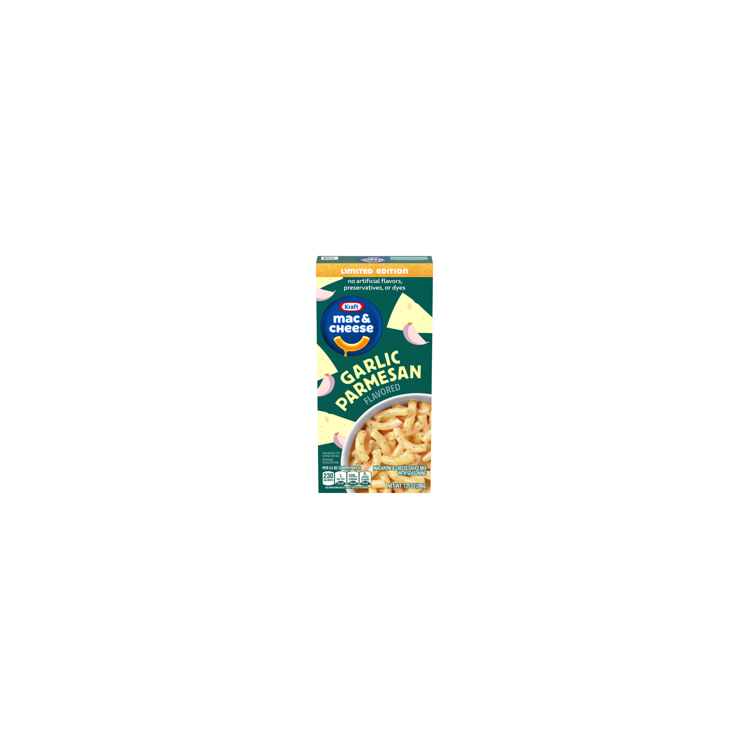 Kraft Garlic Parmesan Flavored Mac & Cheese Macaroni And Sauce Mix - 7.25 Ounce Image 1 of 4