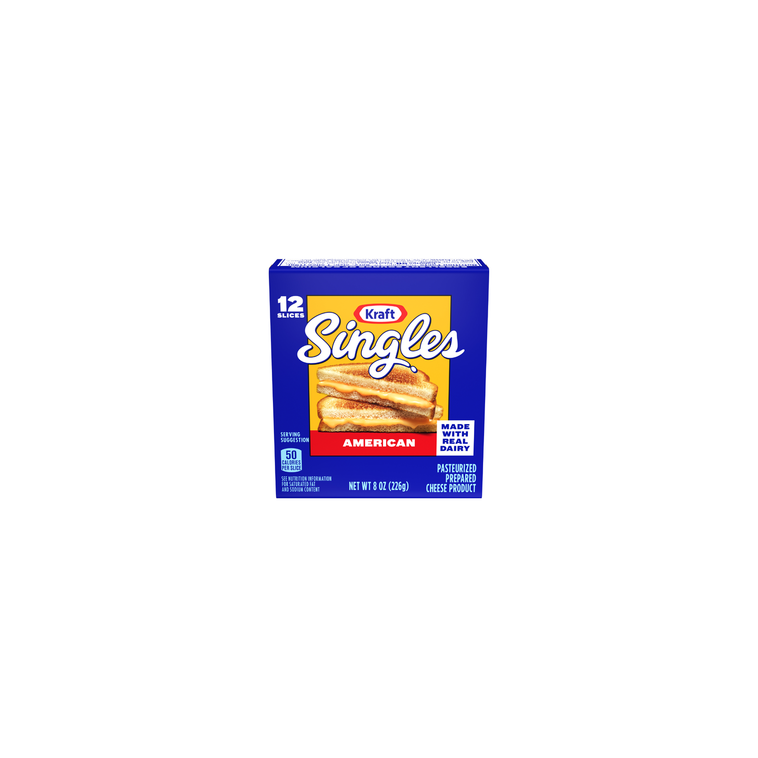 Kraft Singles American Pasteurized Prepared Cheese Product Slices, Pack - 12 Count Image 1 of 2