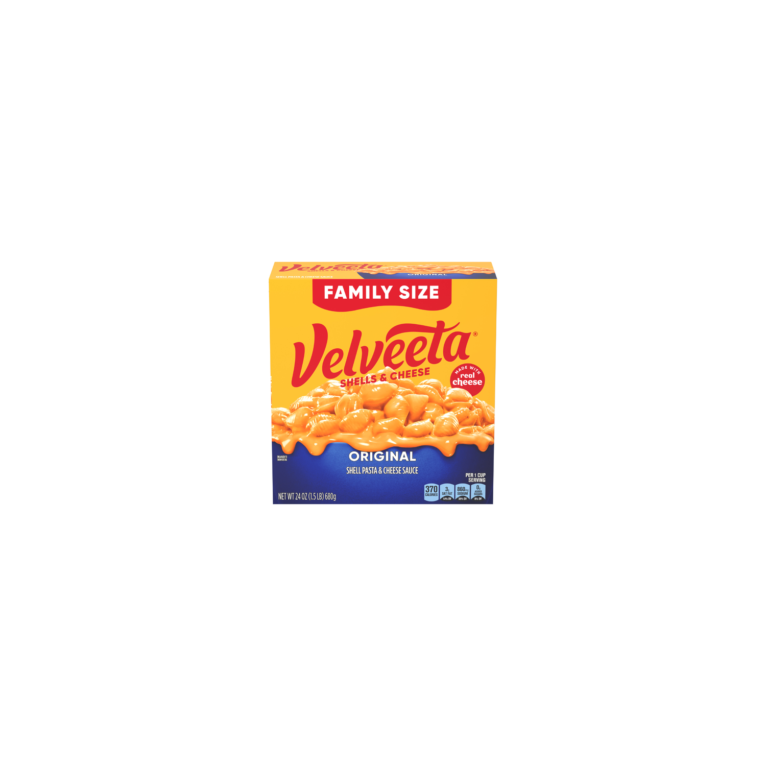 Kraft Velveeta Family Size Original Shells & Cheese Pasta - 24 Ounce Image 1 of 2