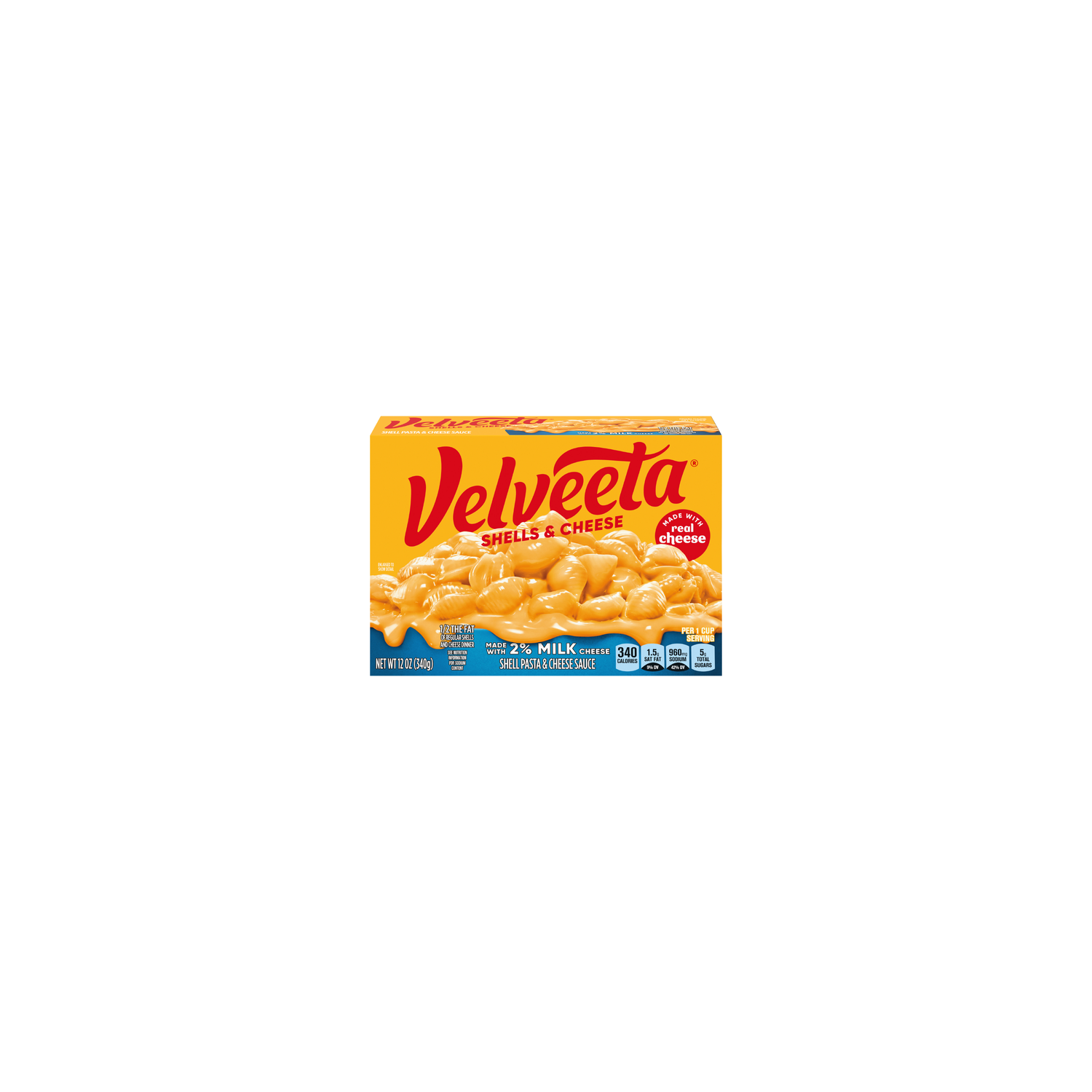 Kraft Velveeta Shells & 2% Milk Cheese Pasta - 12 Ounce Image 1 of 2