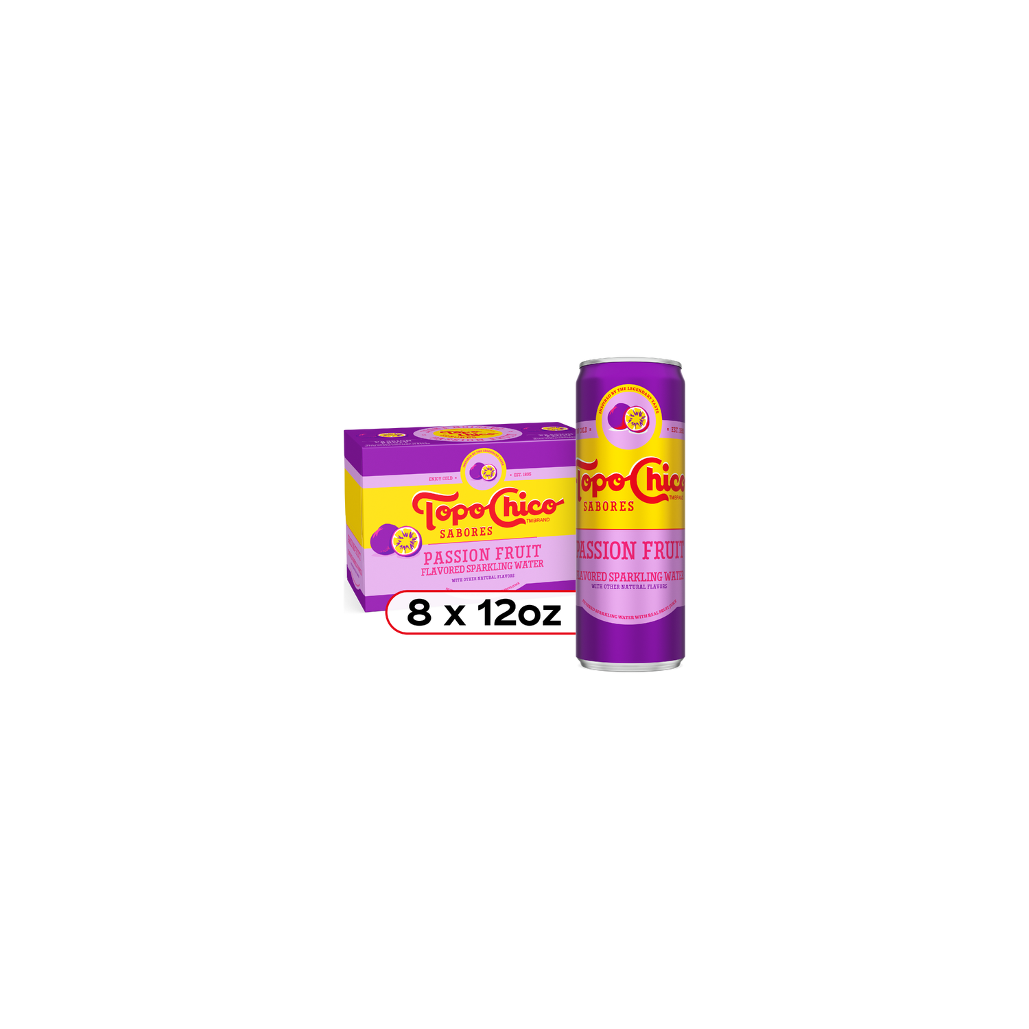 Topo Chico Passionfruit Sparkling Water Cans - 96 Fluid Ounce Image 1 of 4