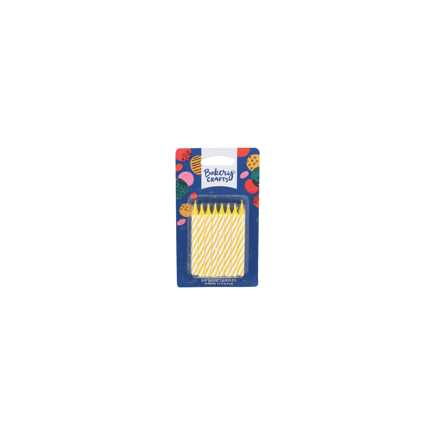 Bakery Crafts Yellow With White Lines Birthday Candles - 24 Count Image 1 of 2