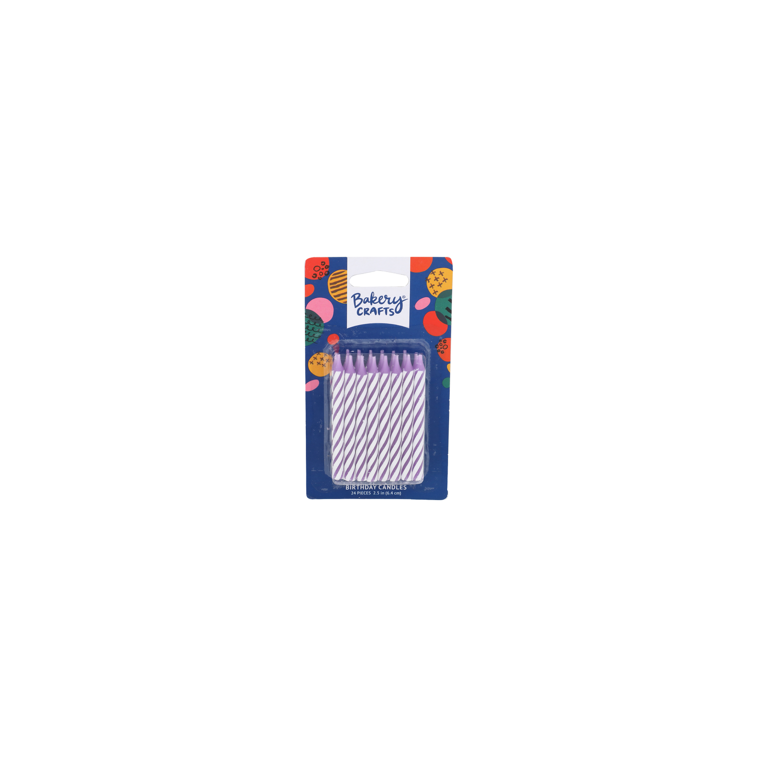 Bakery Crafts Purple With White Lines Birthday Candles - 24 Count Image 1 of 2