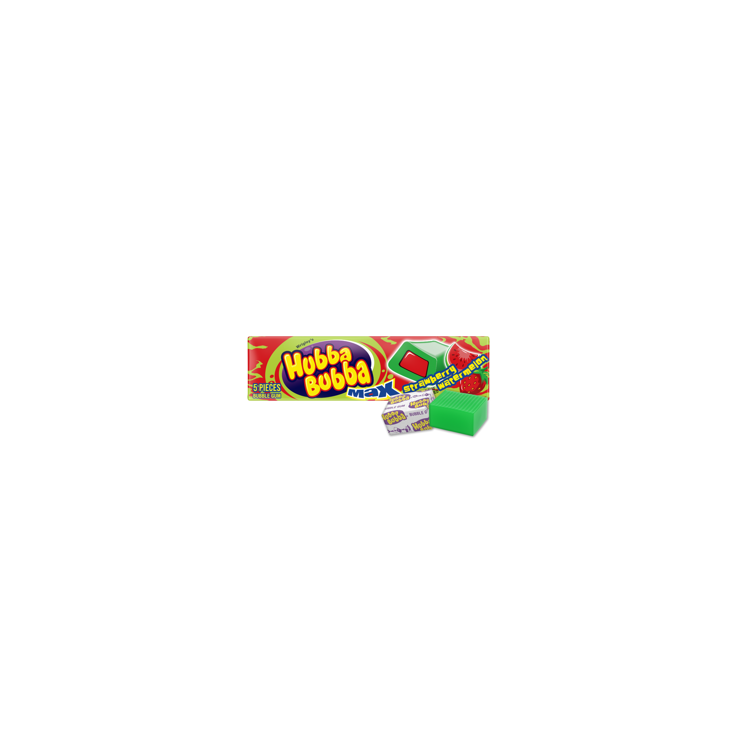 Hubba Bubba Max Strawberry Watermelon Bubble Gum - 5 Count Image 1 of 3