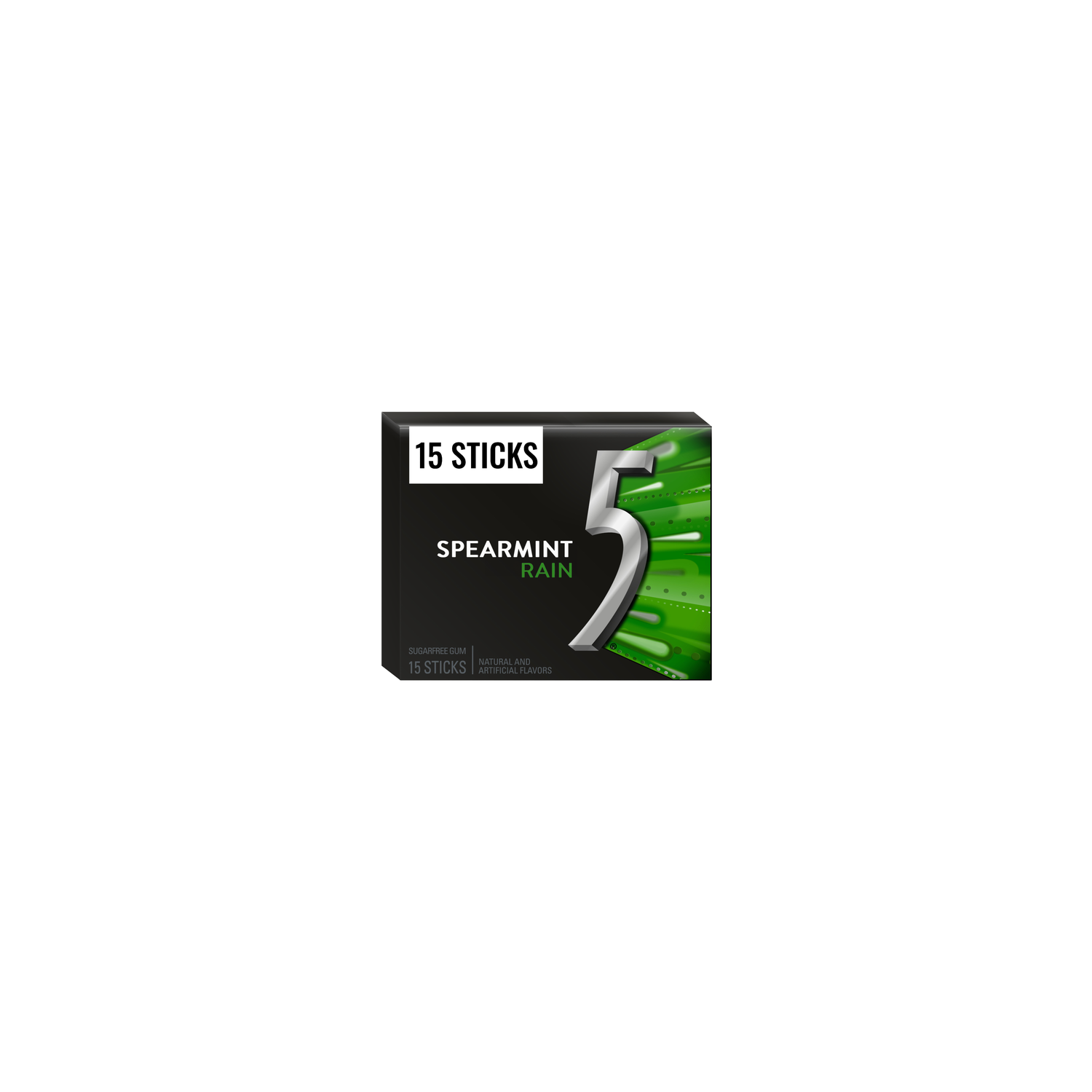 Wrigley's 5 Sugar Free Spearmint Rain Chewing Gum - 15 Count Image 1 of 4