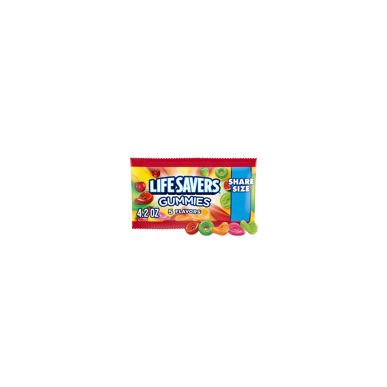 Life Savers 5 Flavors Gummy Candy, Share Size, Bag - 4.2 Ounce Image 1 of 4