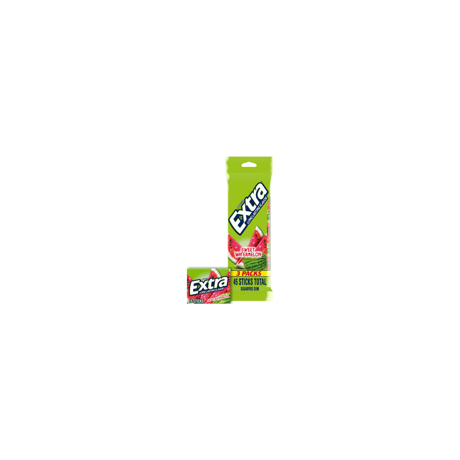 Extra Sugar Free Watermelon Chewing Gum - 45 Count Image 1 of 4