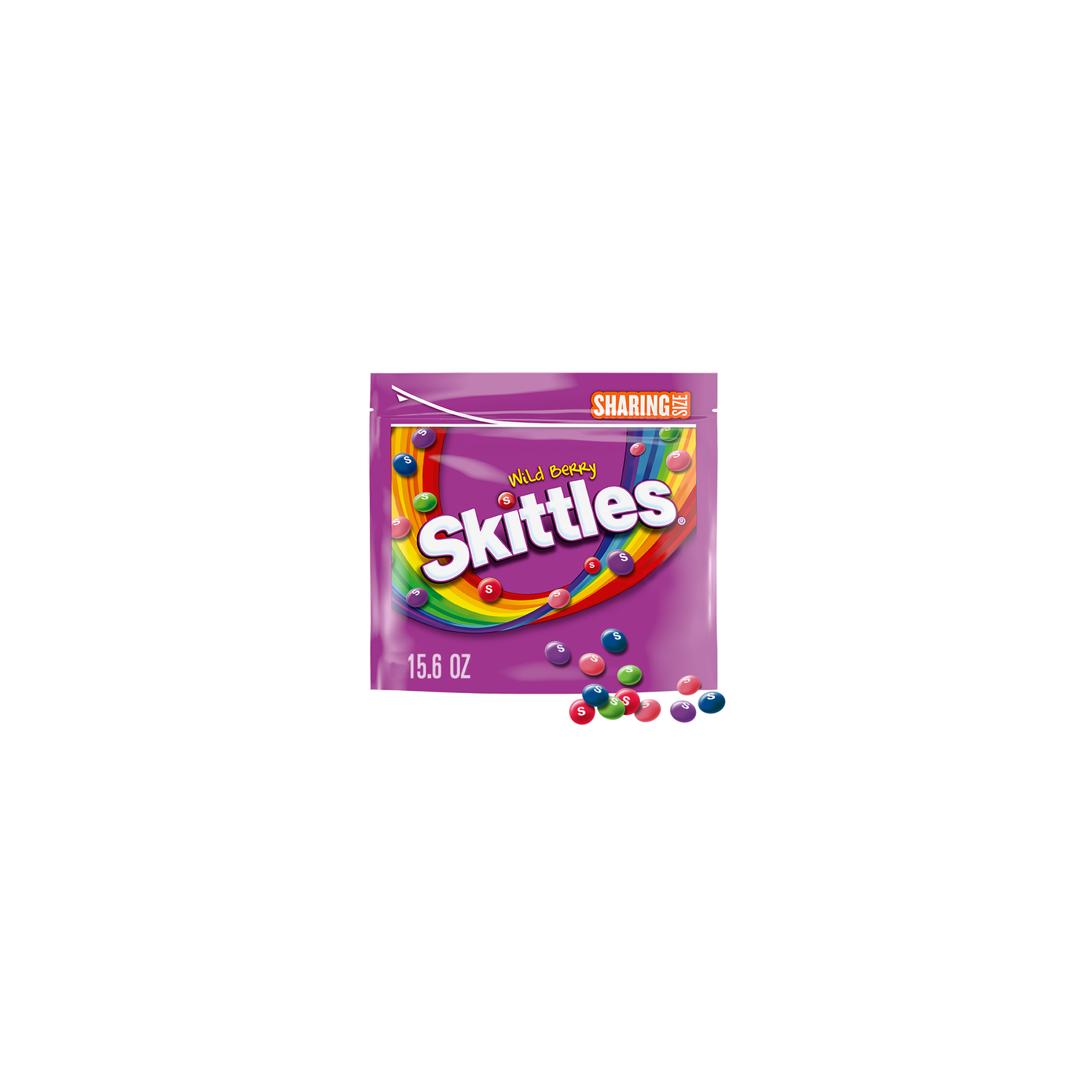 Skittles Wild Berry Chewy Candy, Sharing Size, Resealable Bag - 15.6 Ounce Image 1 of 4