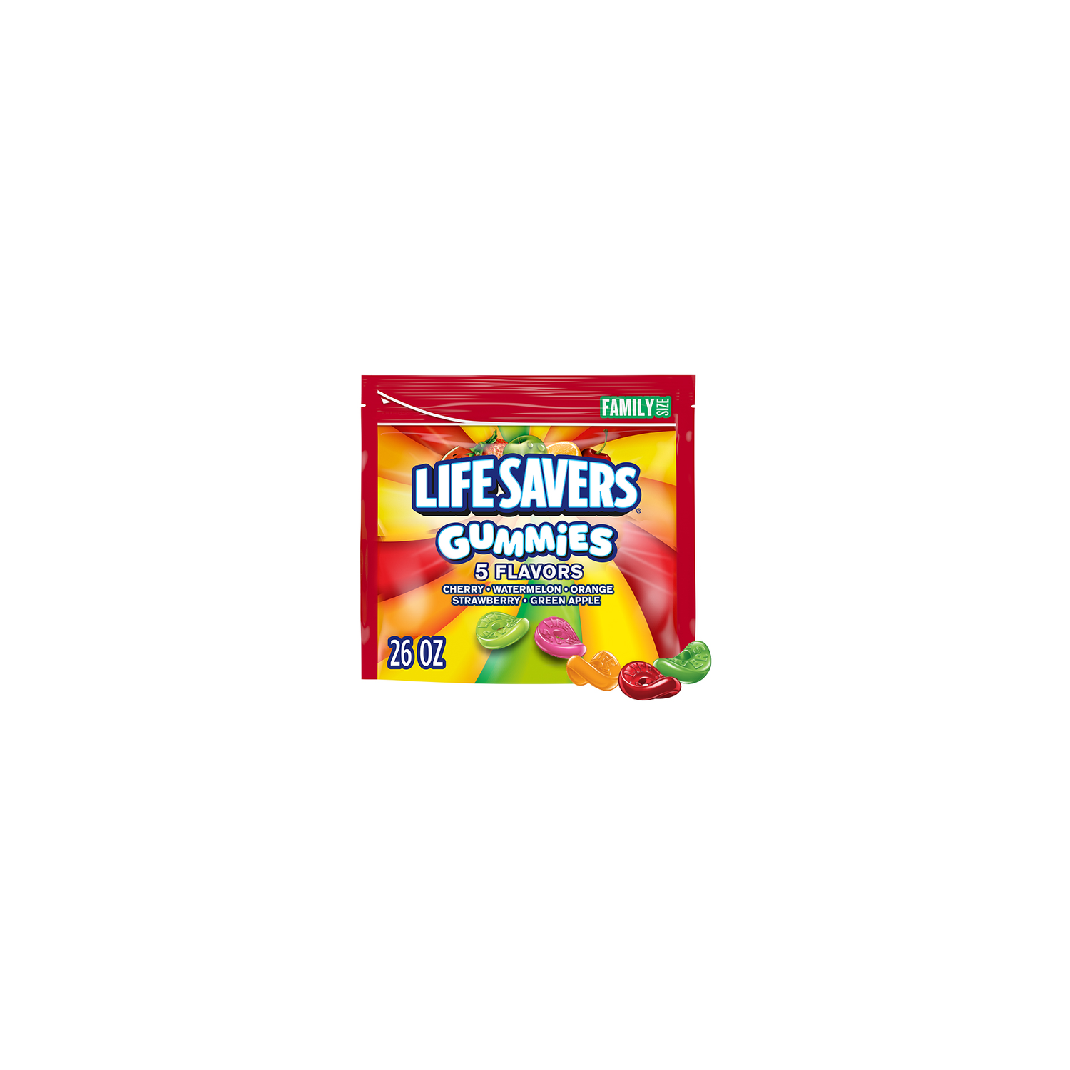 Life Savers Gummy Candy, 5 Flavors, Family Size, Bag - 26 Ounce Image 1 of 4