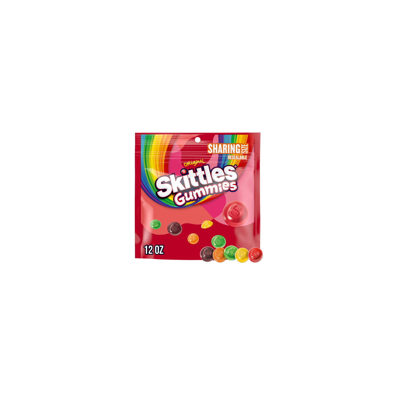 Skittles Gummies Original Gummy Candy, Sharing Size, Resealable Bag - 12 Ounce Image 1 of 4