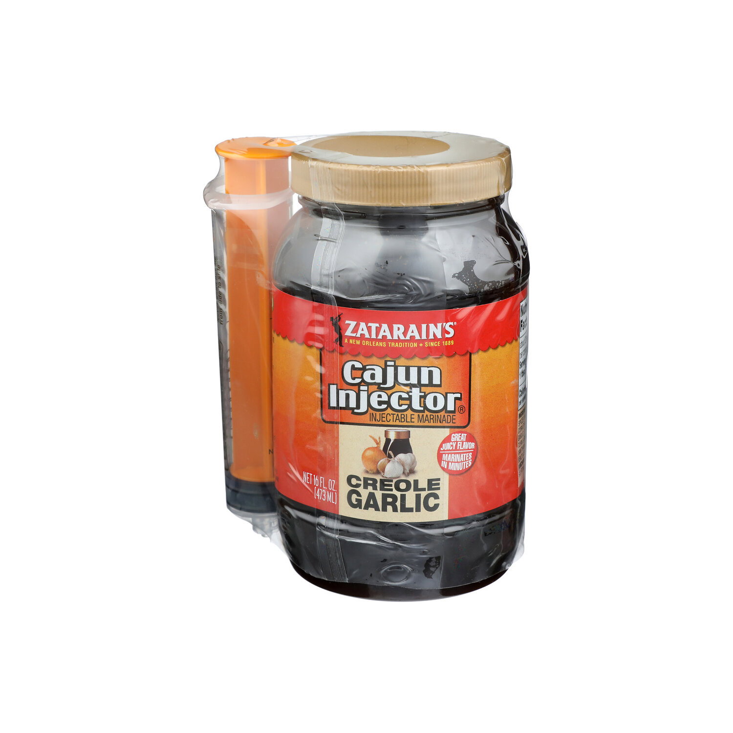 Cajun Injector Logo Zatarain's Cajun Injector Creole Garlic Injectable