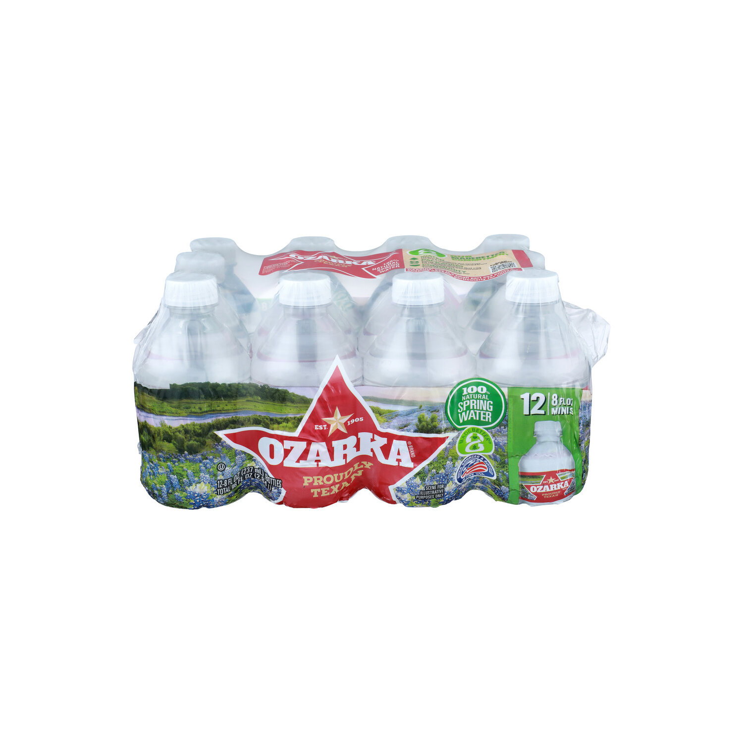 Ozarka Brand 100% Natural Spring Water - 8 Fluid Ounce - 12 Count Image 1 of 2